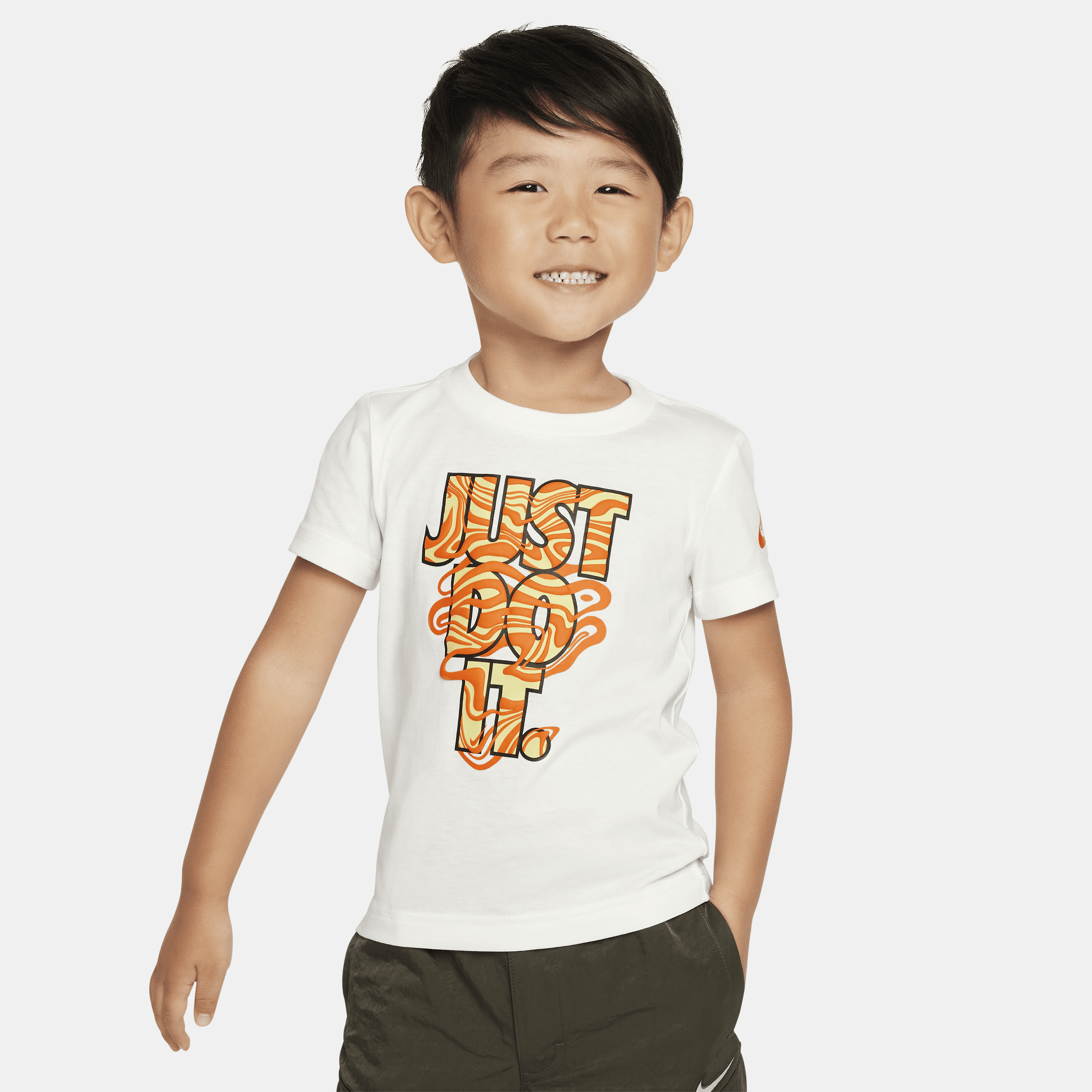 Nike Babies' "just Do It" Toddler Graphic T-shirt In White