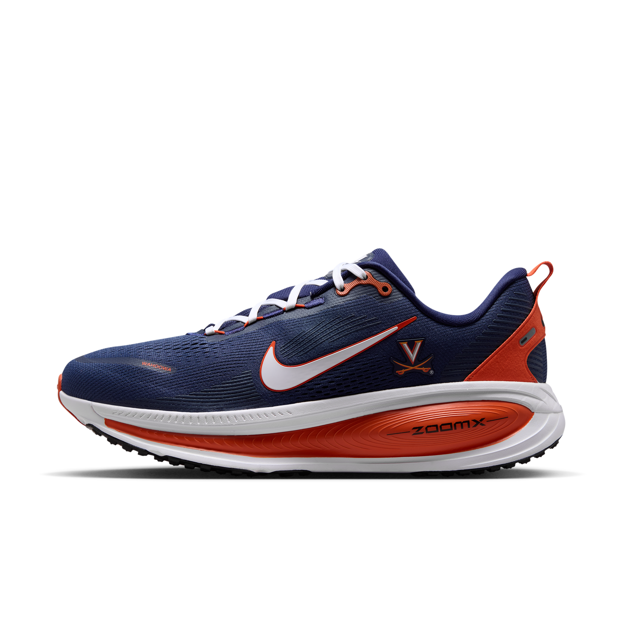 Nike Vomero 18 Virginia Running Shoes, Men's, M9.5/W11, College Navy/White/Team Orange