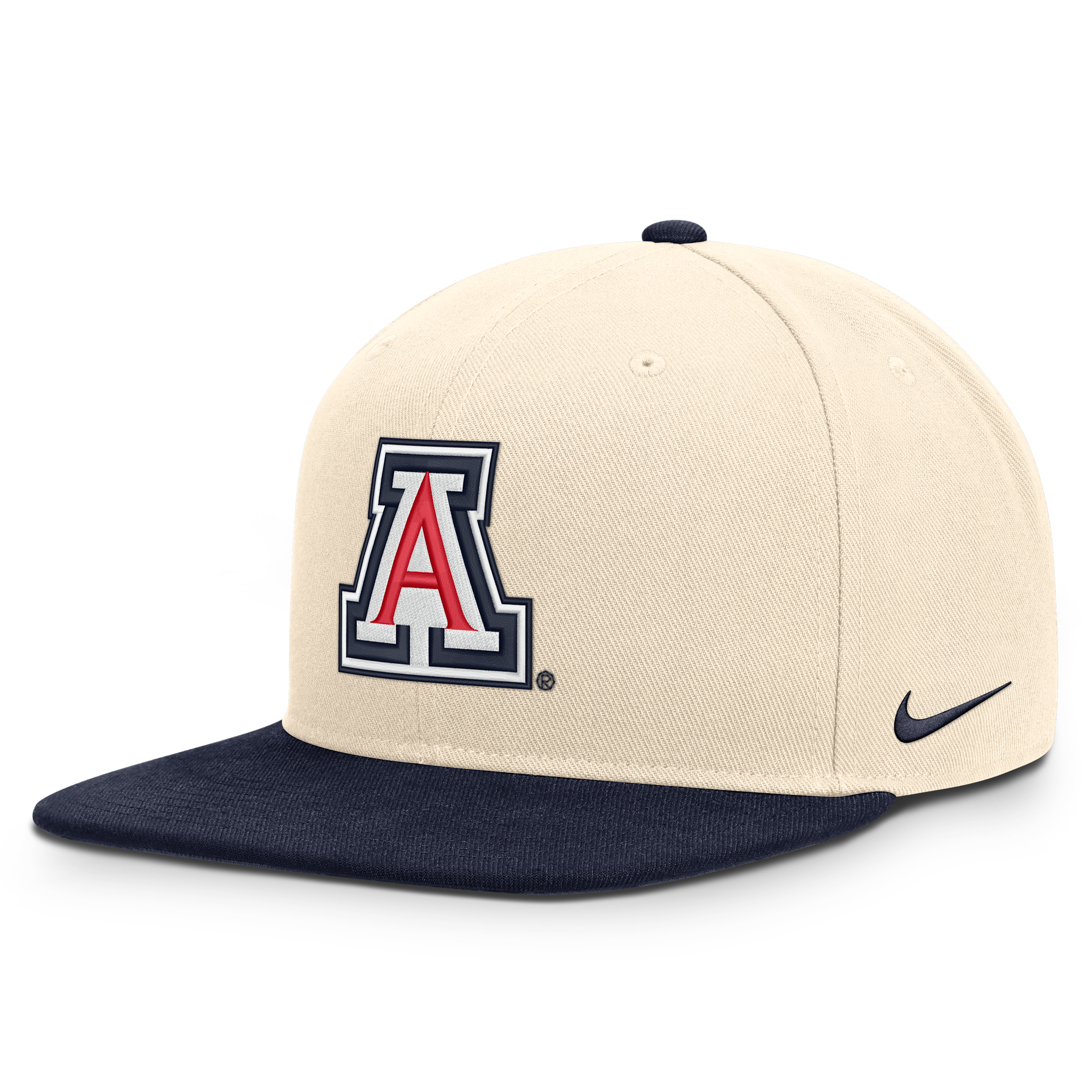 Men's and Women's Nike Natural/Navy Arizona Wildcats Campus Prep snapback Hat - Natural, Navy