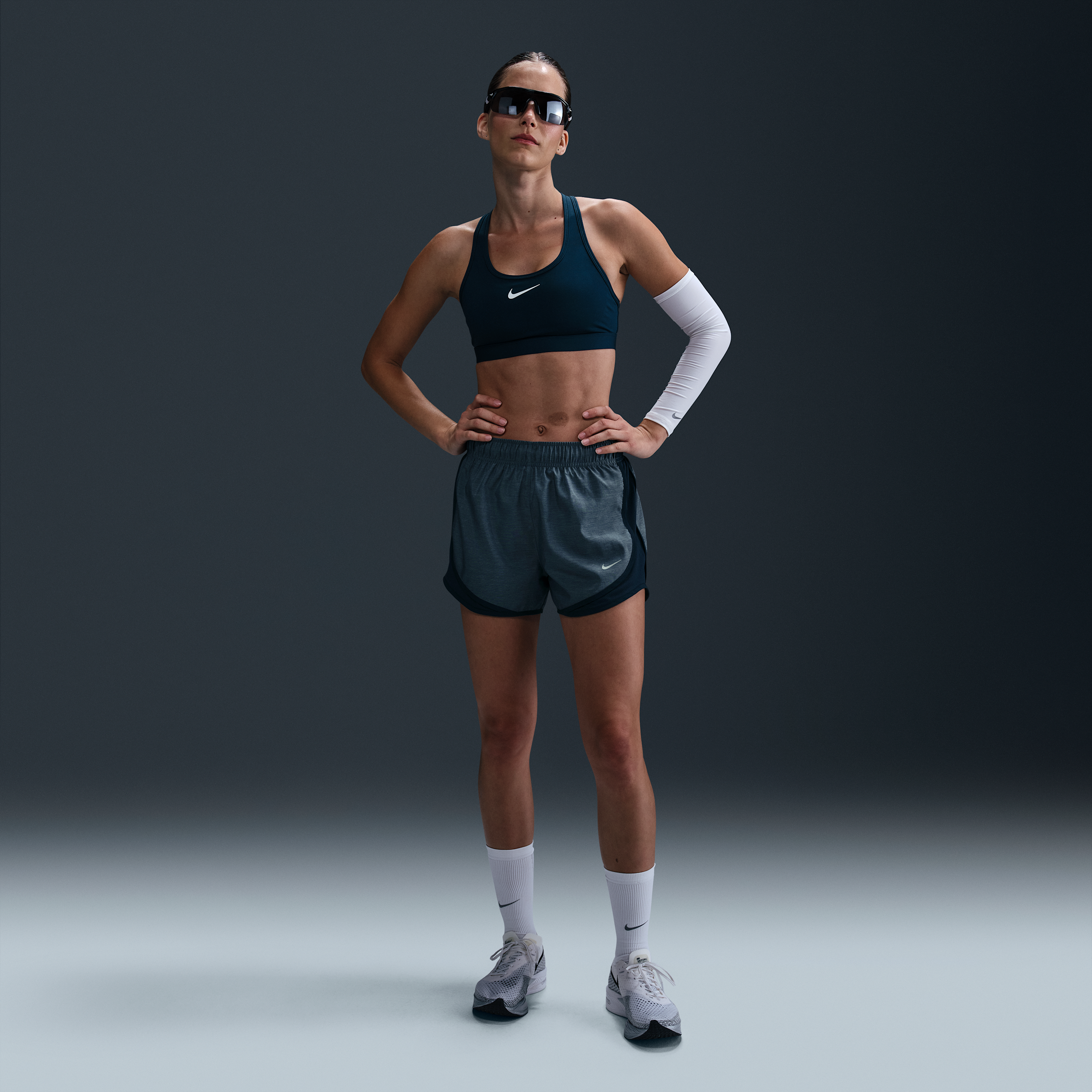 Nike Women's Tempo Dri-fit Mid-rise Brief-lined Running Shorts In Blue