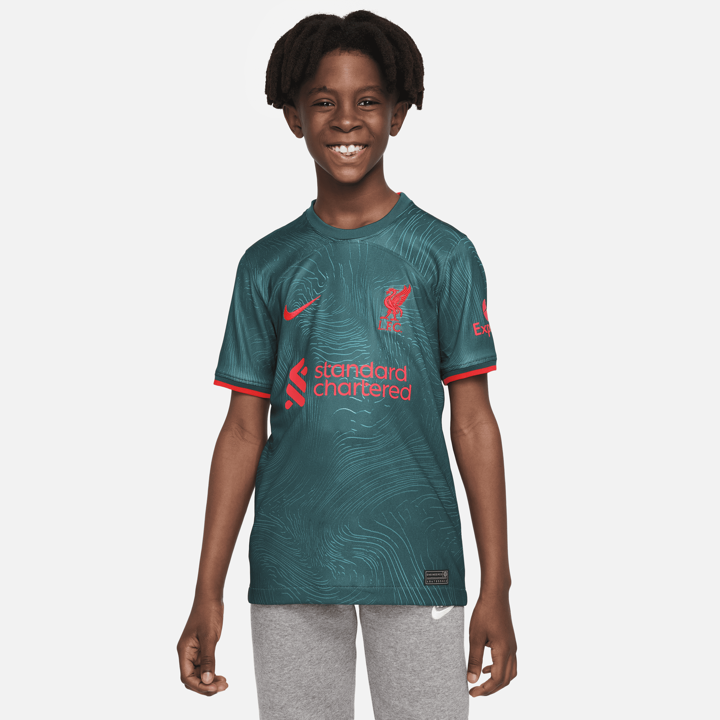 Nike Liverpool Fc 2022/23 Stadium Third Big Kids'  Dri-fit Soccer Jersey In Green
