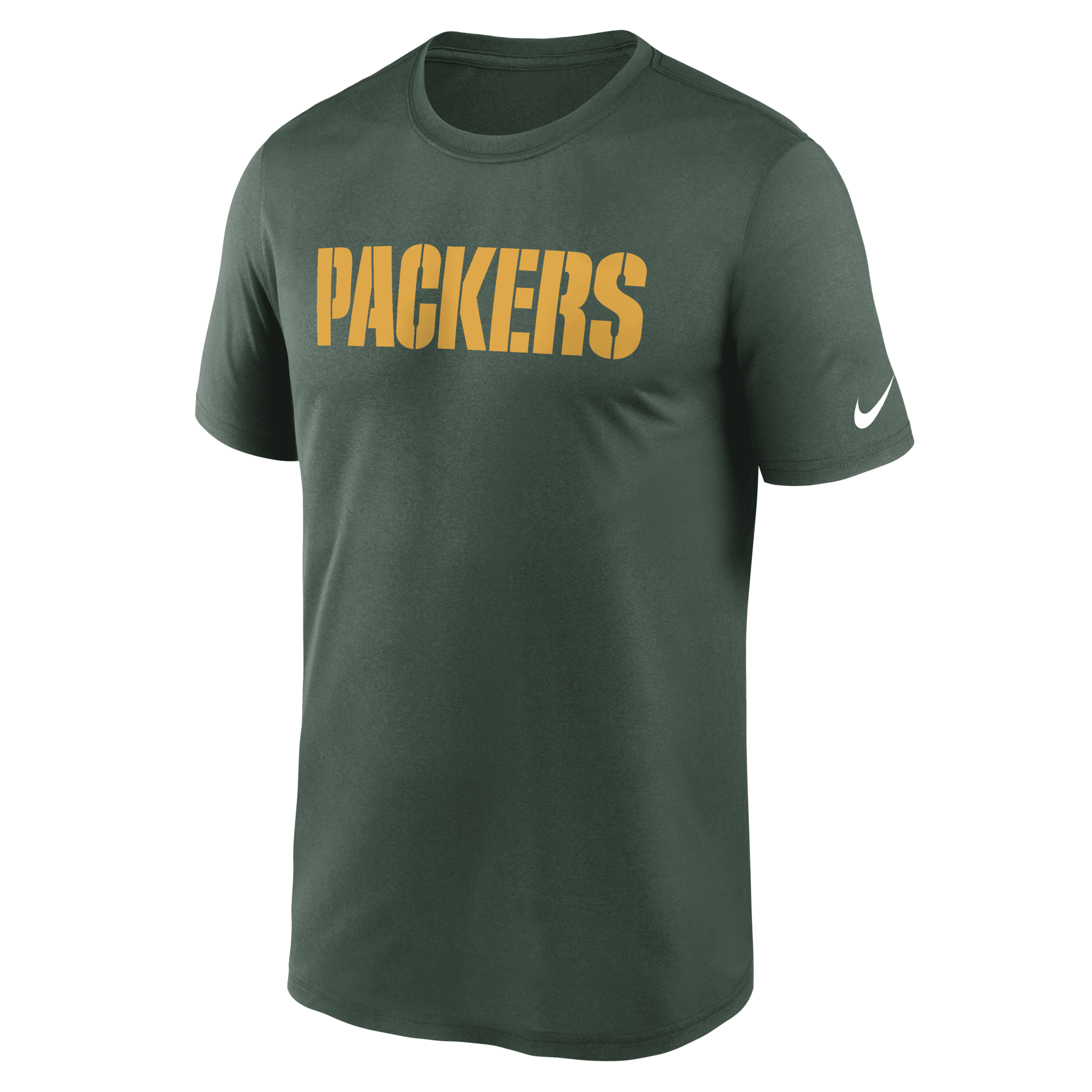 Nike Green Green Bay Packers Legend Wordmark Performance T-shirt In Green