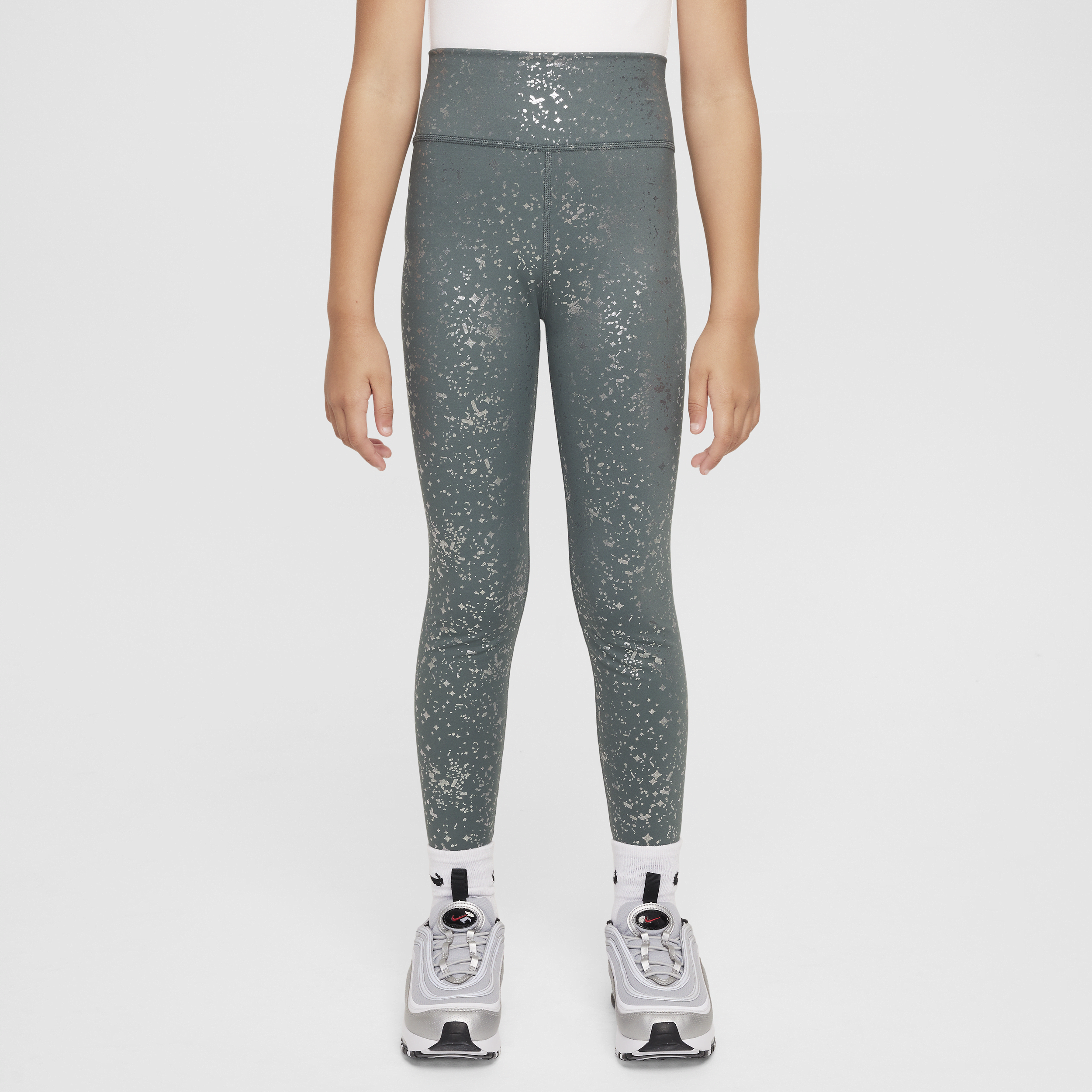 Nike One Big Kids' (girls') Dri-fit High-waisted Leggings In Green