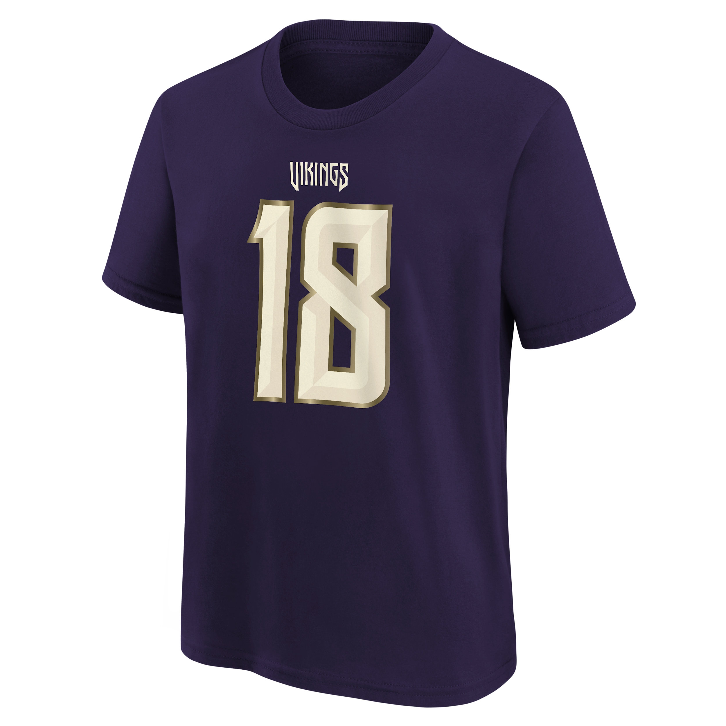 Nike Big Boys' and Girls' Justin Jefferson Purple Minnesota Vikings 2026 Rivalries Collection Name & Number T-Shirt - Purple