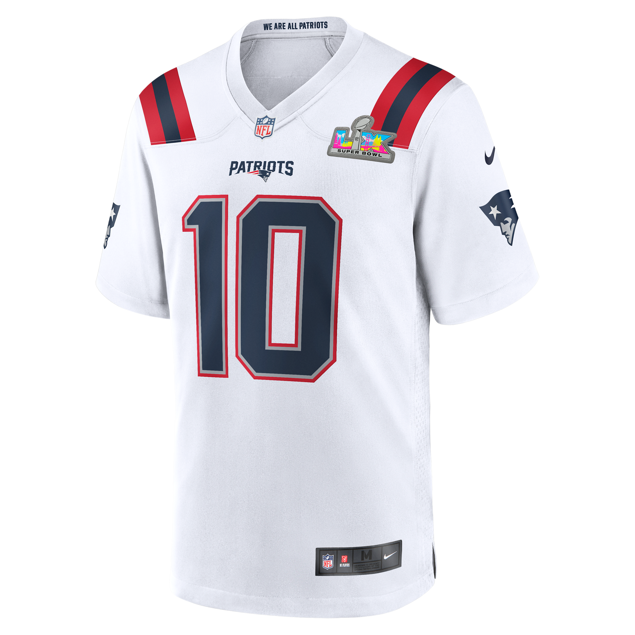 Drake Maye New England Patriots Super Bowl LX Nike Men's NFL Game Jersey in White | 67NMNPGRF8K-HQF