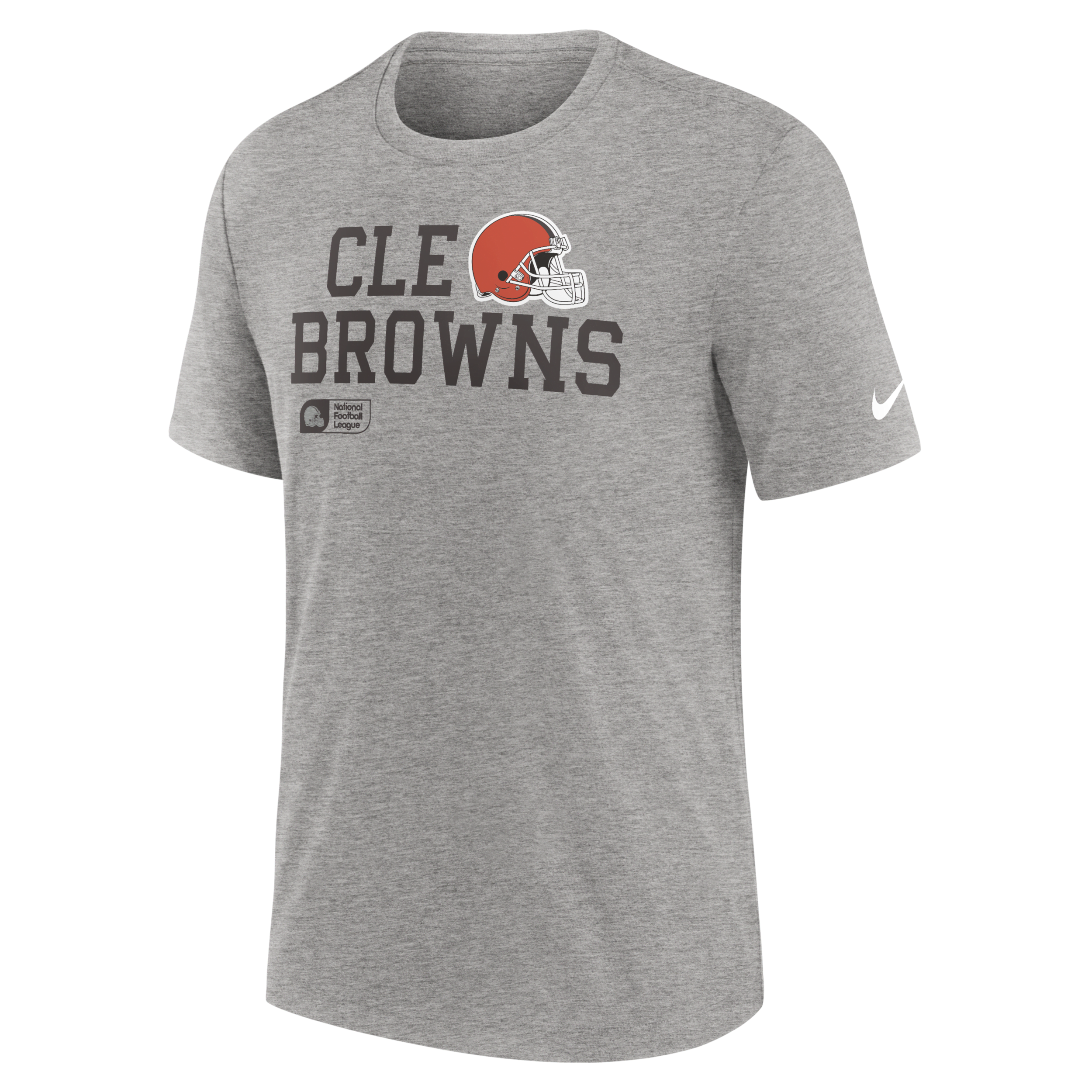 Cleveland Browns Overlap Lockup Nike Men's NFL T-Shirt in Grey | NJFD06G9I-U66