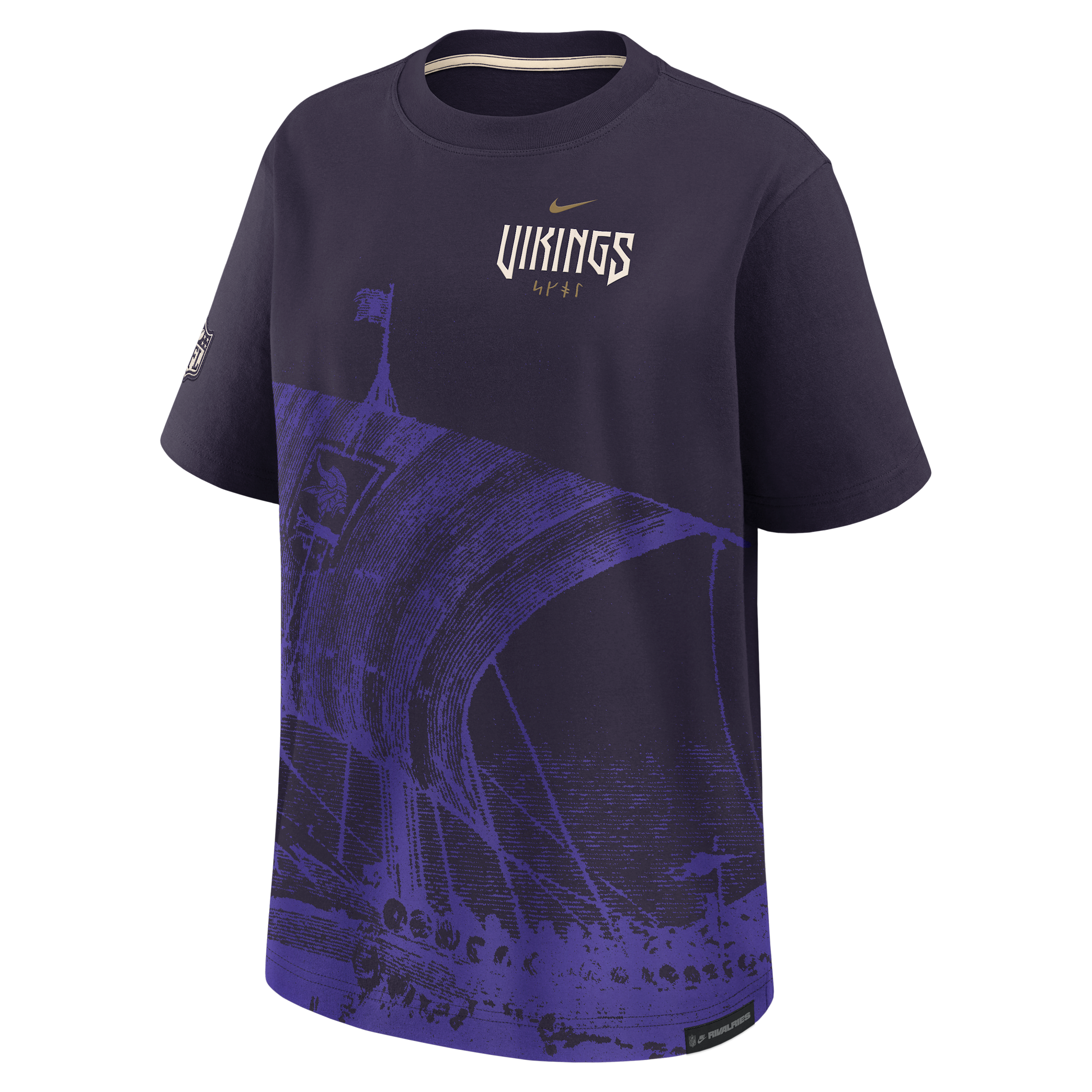 Minnesota Vikings Rivalries Collection Essential Boyfriend Nike Women's NFL T-Shirt in Purple | 06EL0KTZ9M-N7U