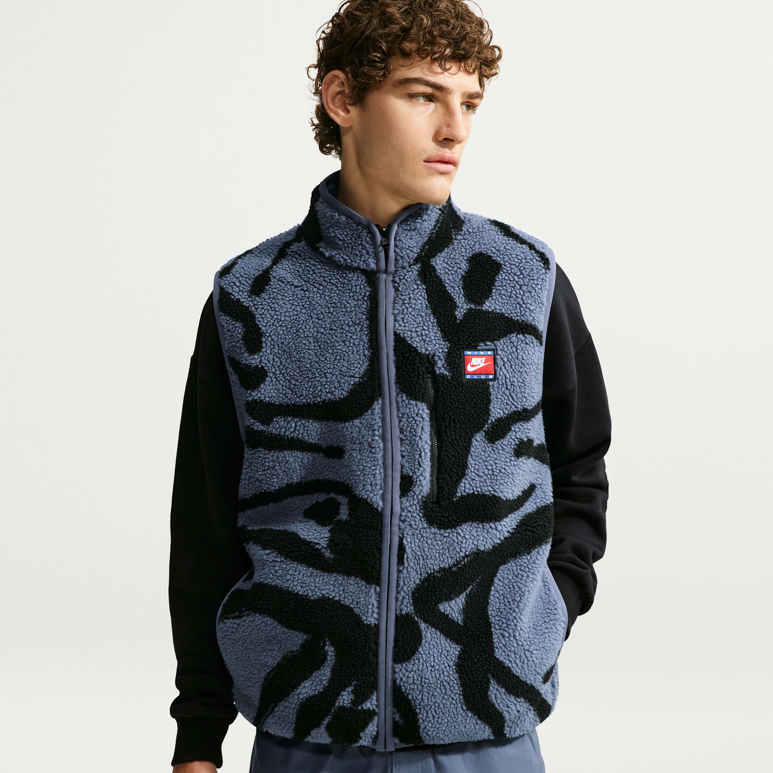Nike Men's Club Winterized Fleece Full-Zip Vest in Blue | IO4147-491