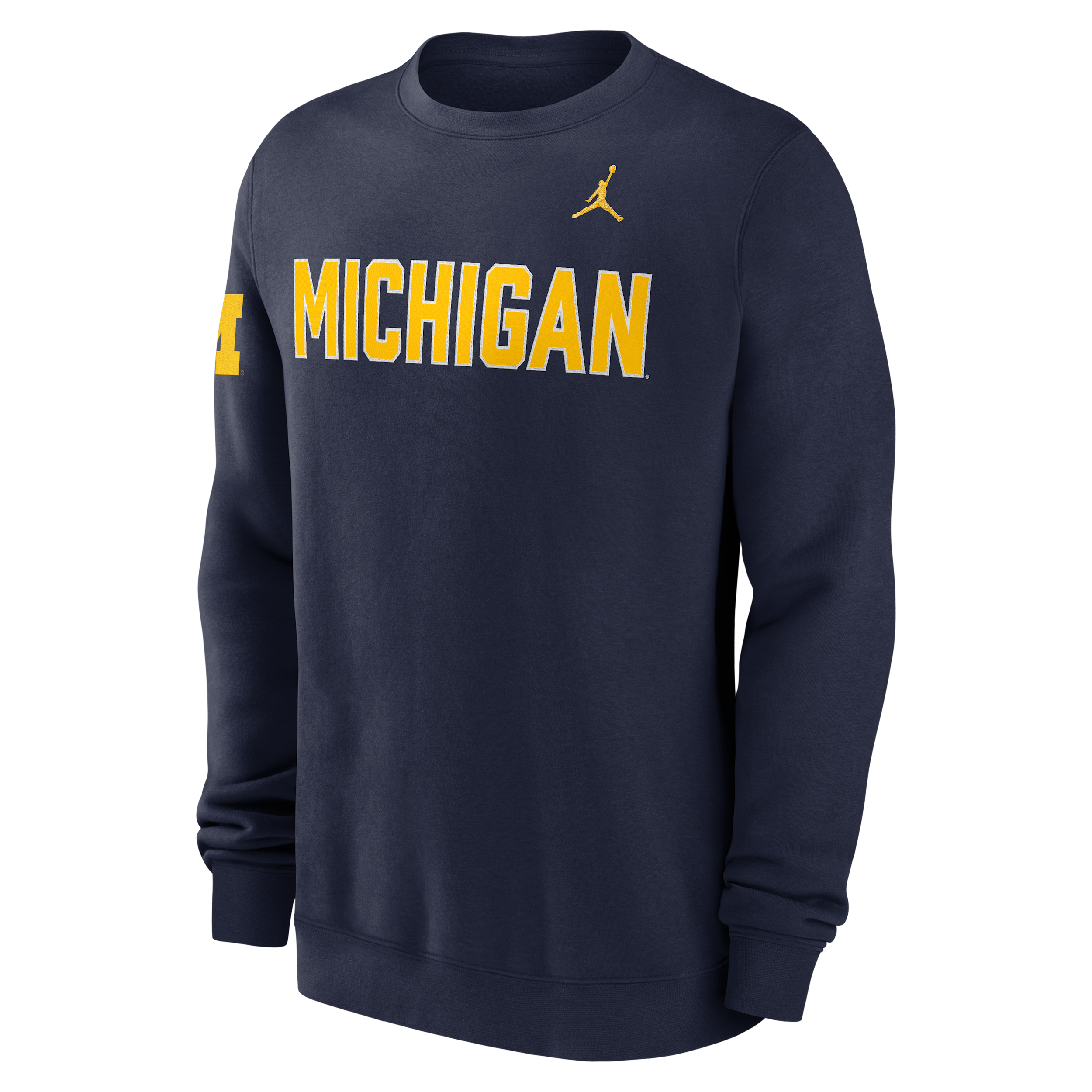 Men's Michigan Sideline Club Jordan Brand College Pullover Crew in Blue | 0JTT41SMWN-R0M