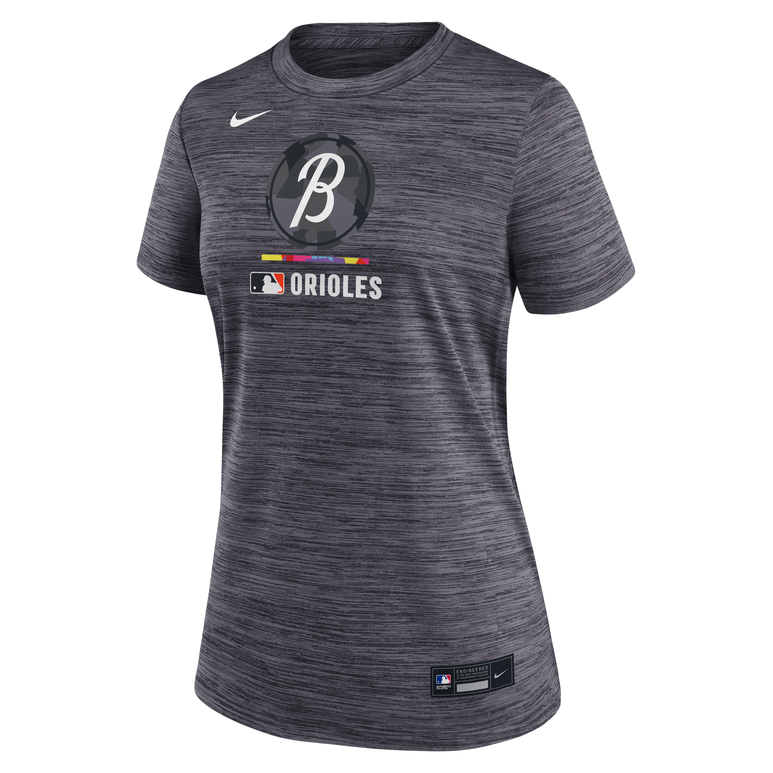 Nike Baltimore Orioles Authentic Collection City Connect Velocity Women's Dri-fit Mlb T-shirt In Black