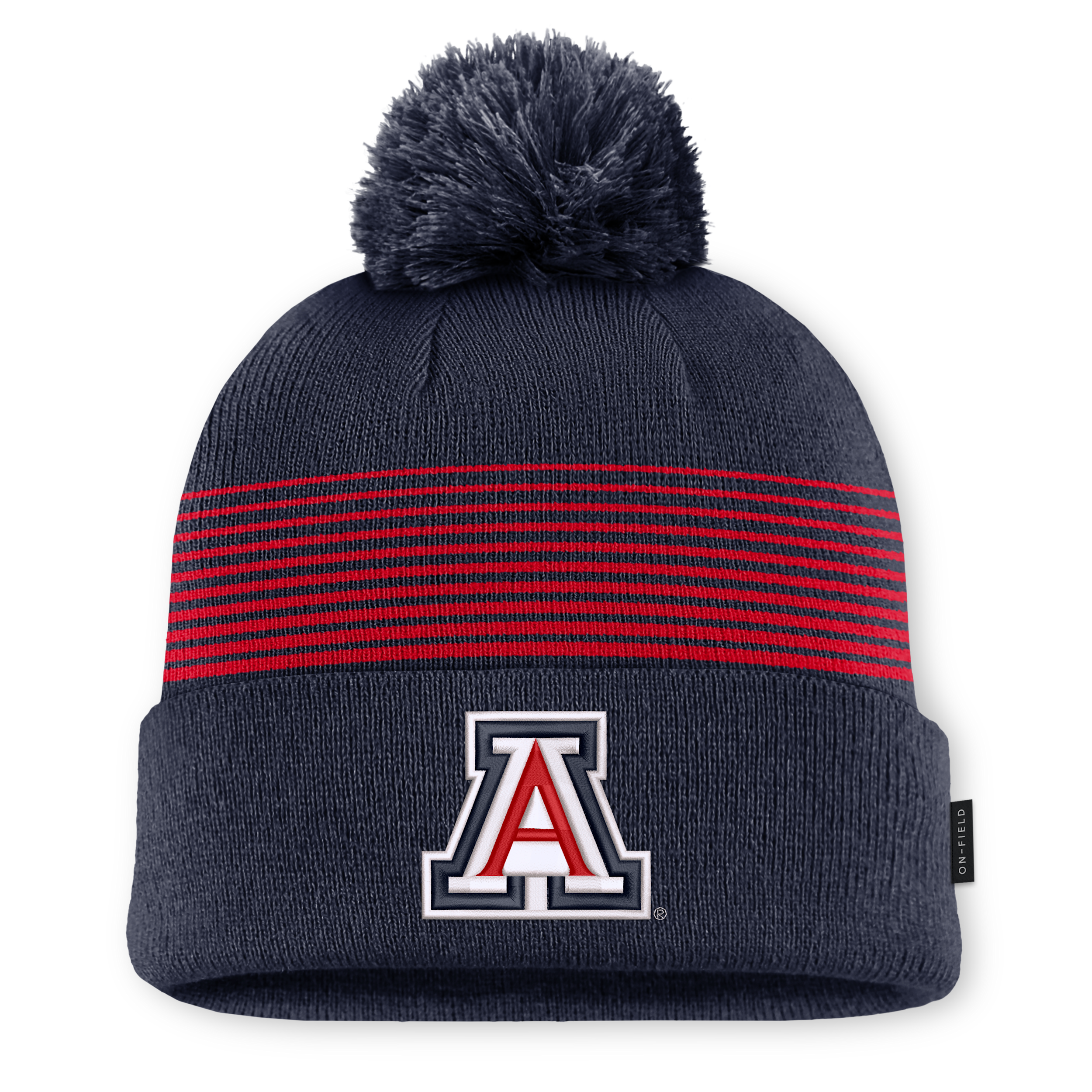 Men's and Women's Nike Navy Arizona Wildcats 2026 On-Field Cuffed Knit Hat with Pom - Navy, Red