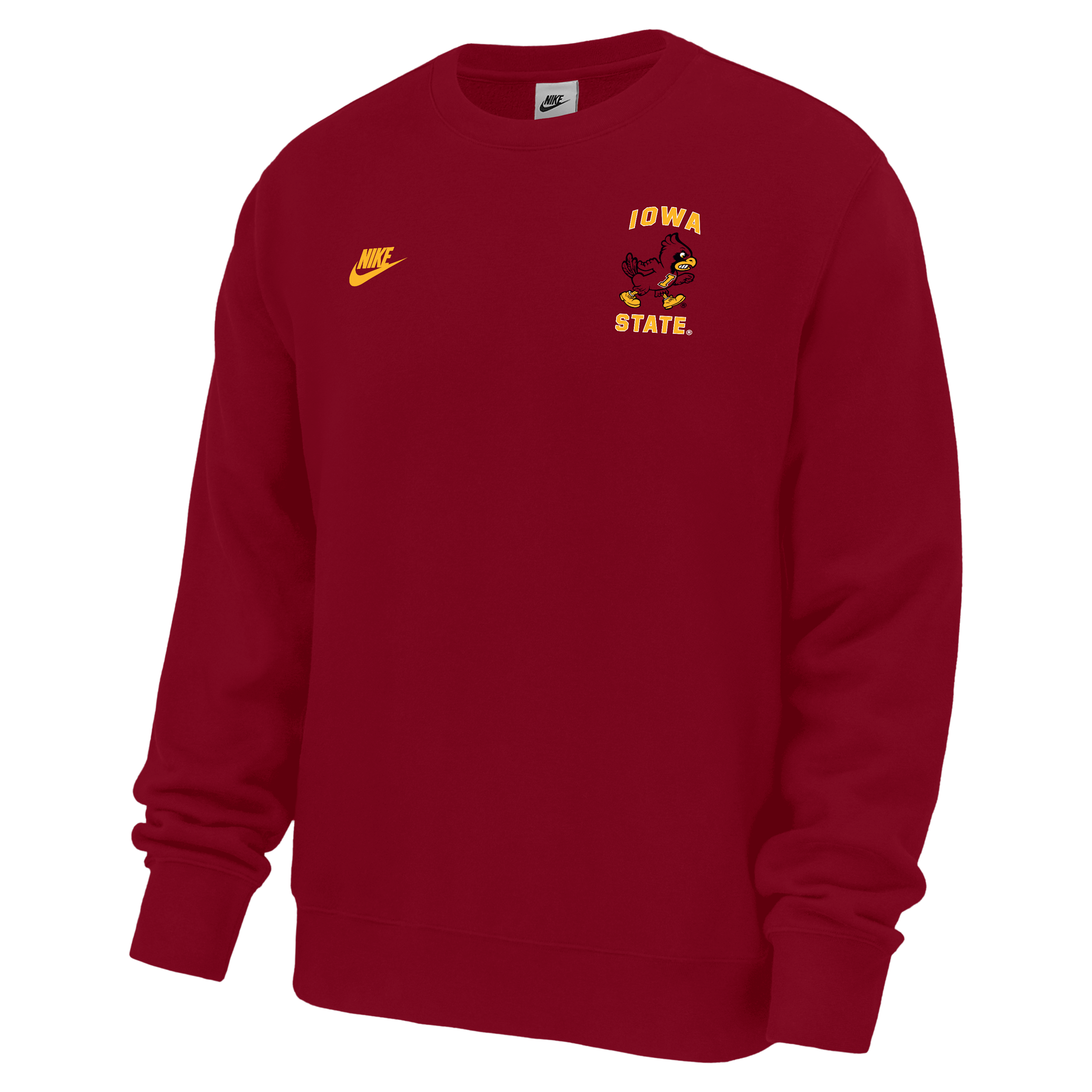 Iowa State Cyclones Club Nike Men's Football Fleece Crew-Neck Sweatshirt in Red | M33234P398IAST-CRM