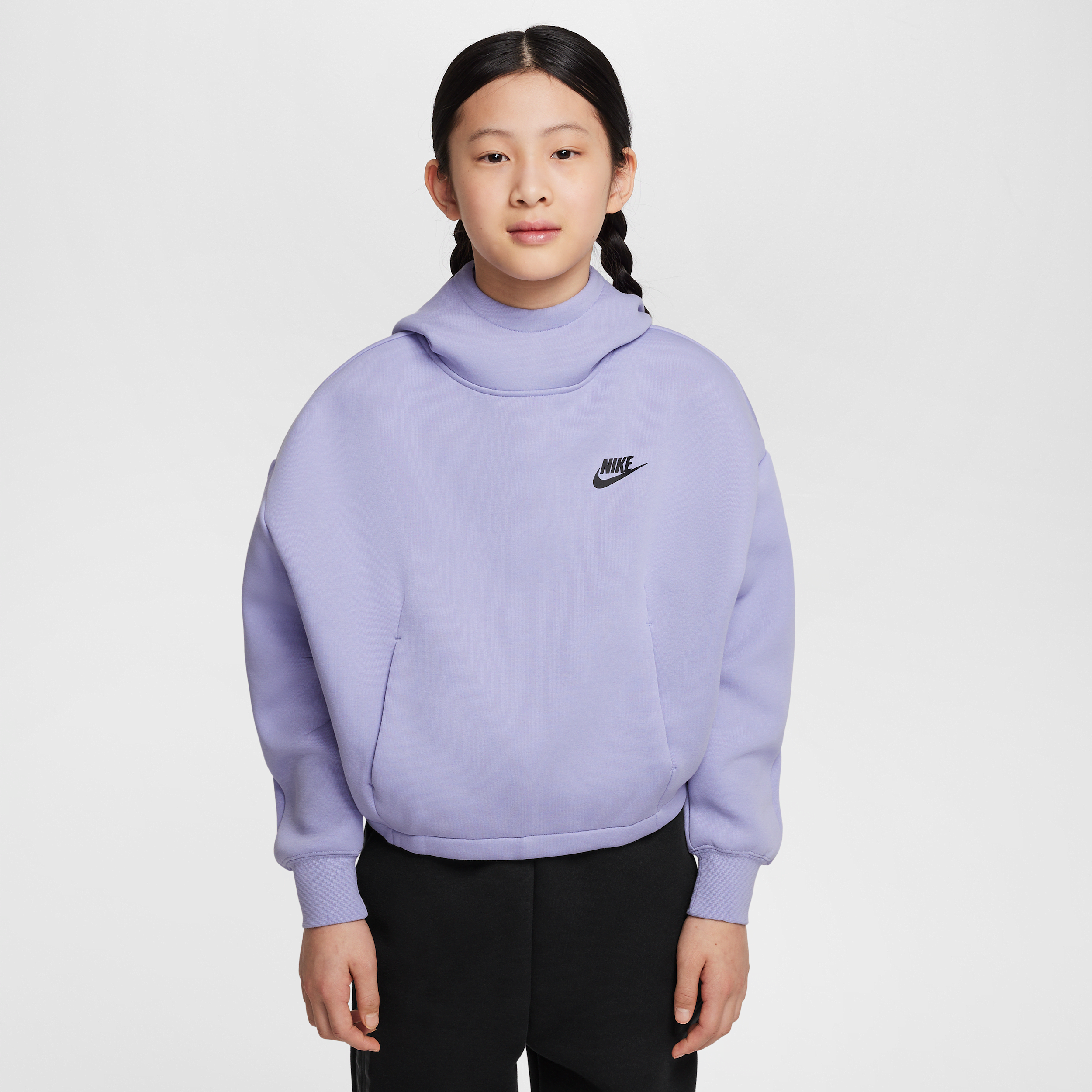 Nike Women's Sportswear Tech Fleece Girls' Oversized Hoodie In Purple