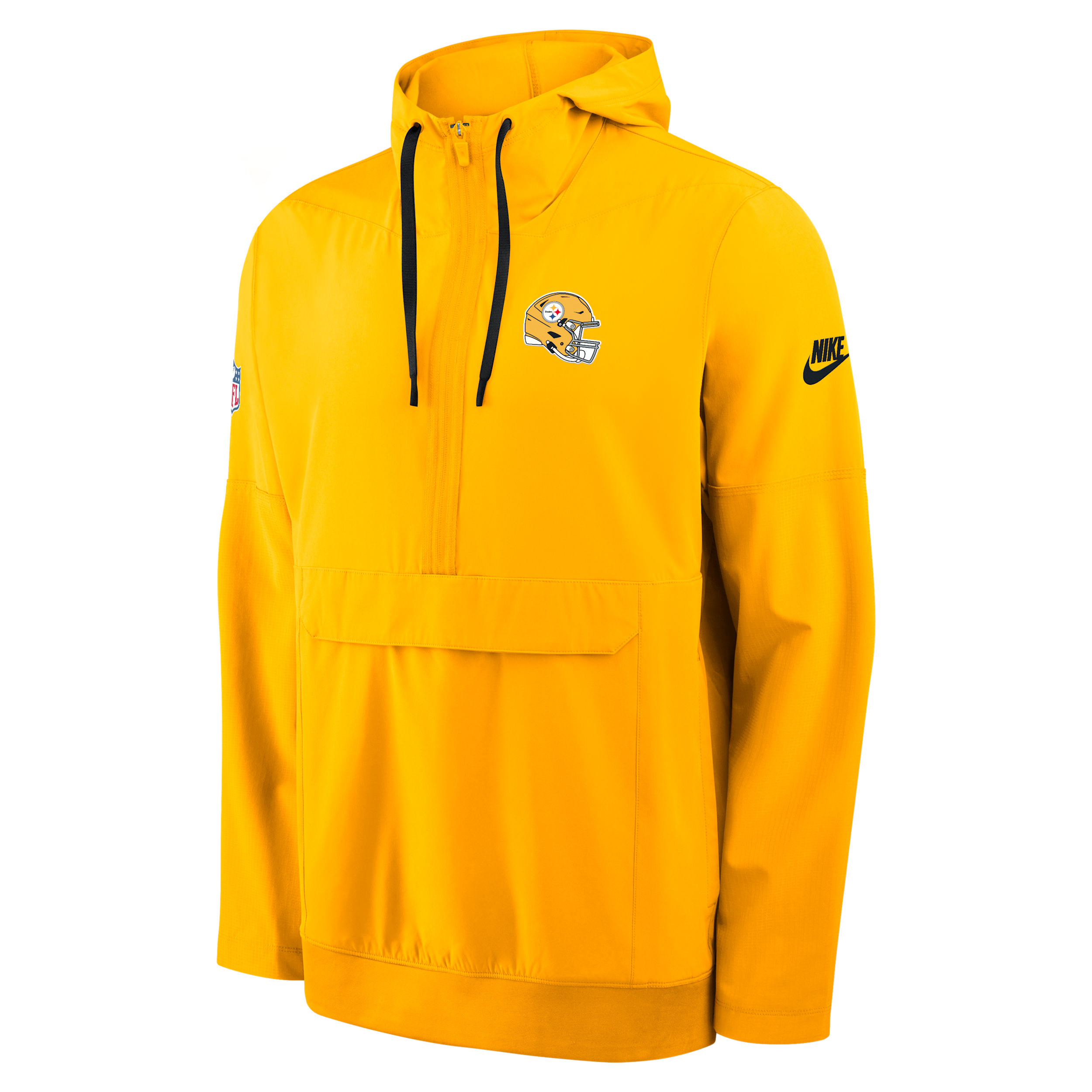 Men's Nike Gold Pittsburgh Steelers Sideline Broken Rules Alternate Anorak Half-Zip Hooded Jacket