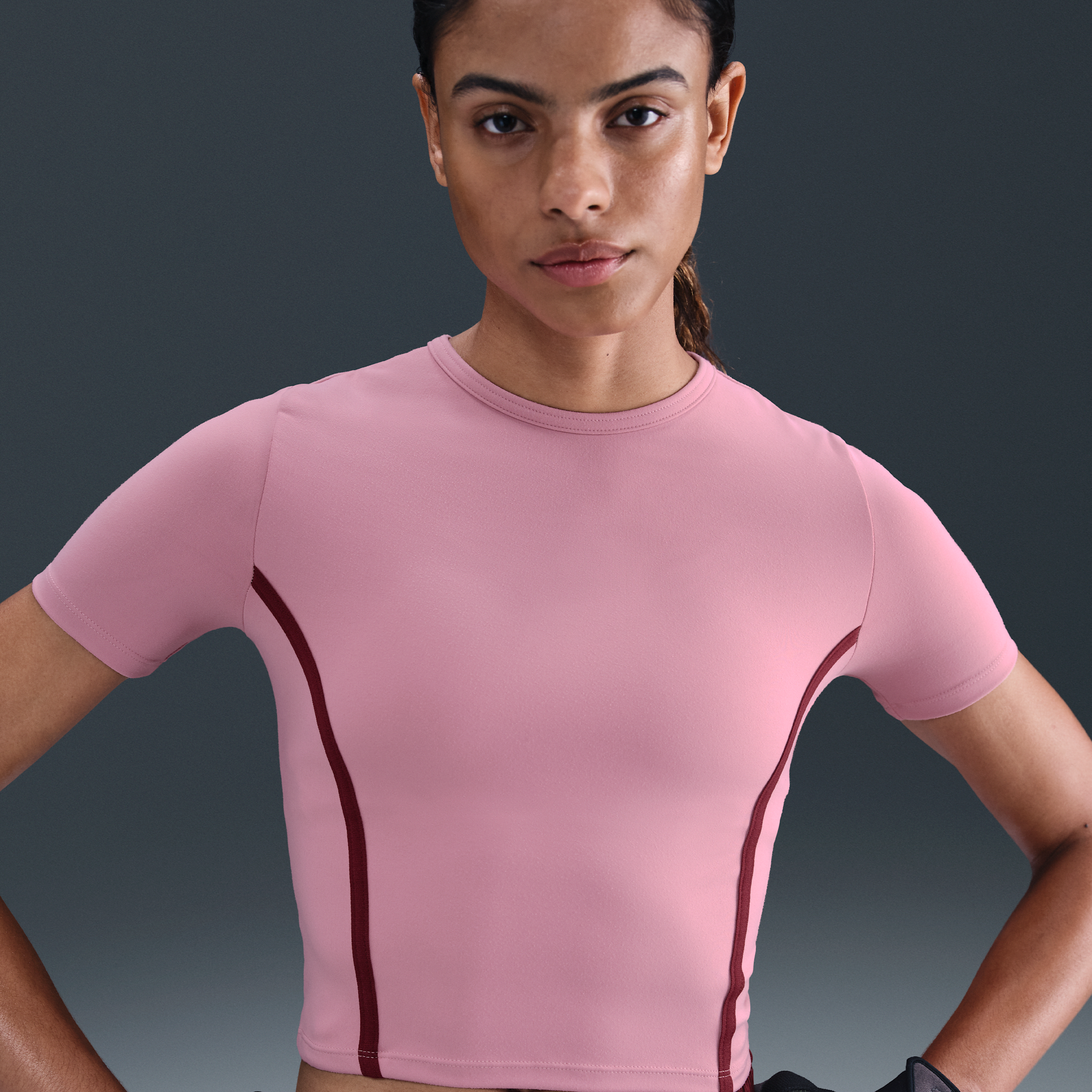 Nike Women's One Fitted Dri-fit Short-sleeve Top In Pink