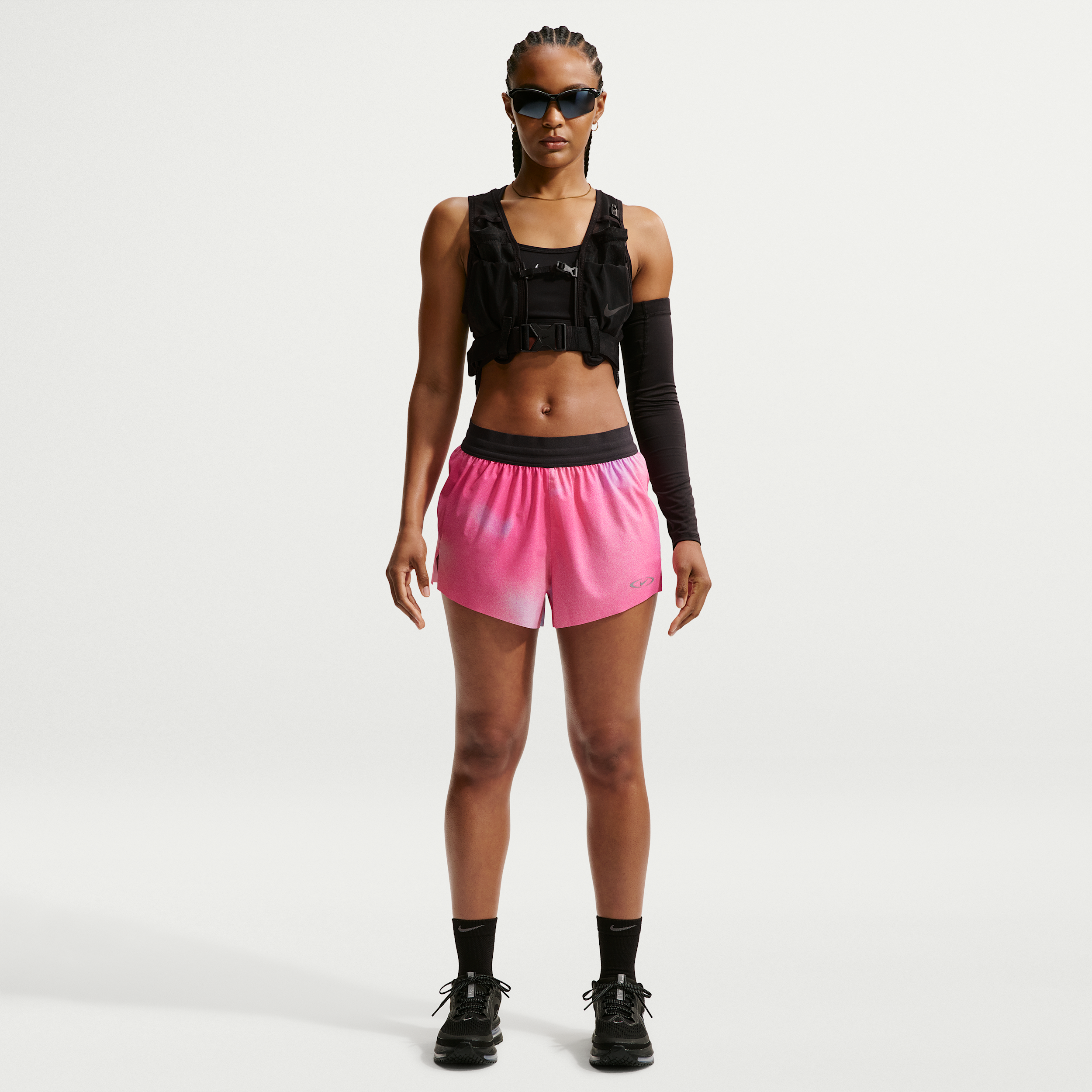 Nike Women's Swift Dri-FIT Mid-Rise 2.5" Brief-Lined Running Shorts in Pink | IR4978-645