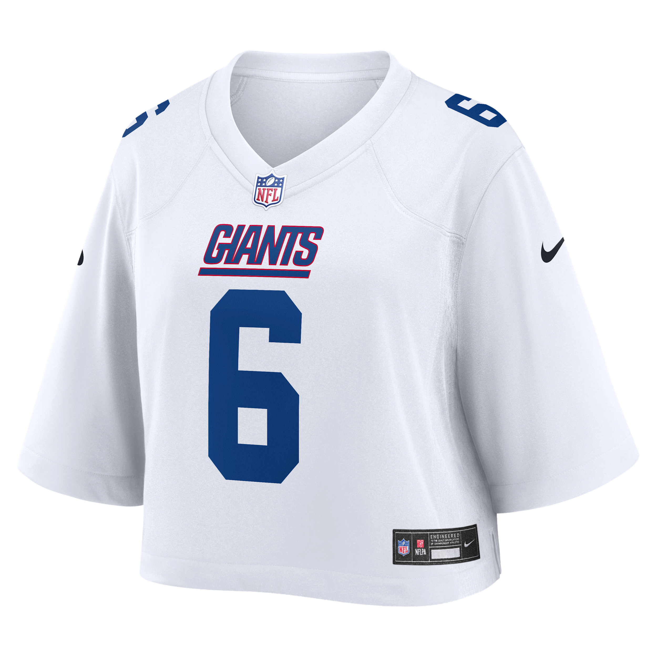 Jaxson Dart New York Giants Nike Women's NFL Cropped Tundra Game Jersey in White | WCJF10A8IF-FH3