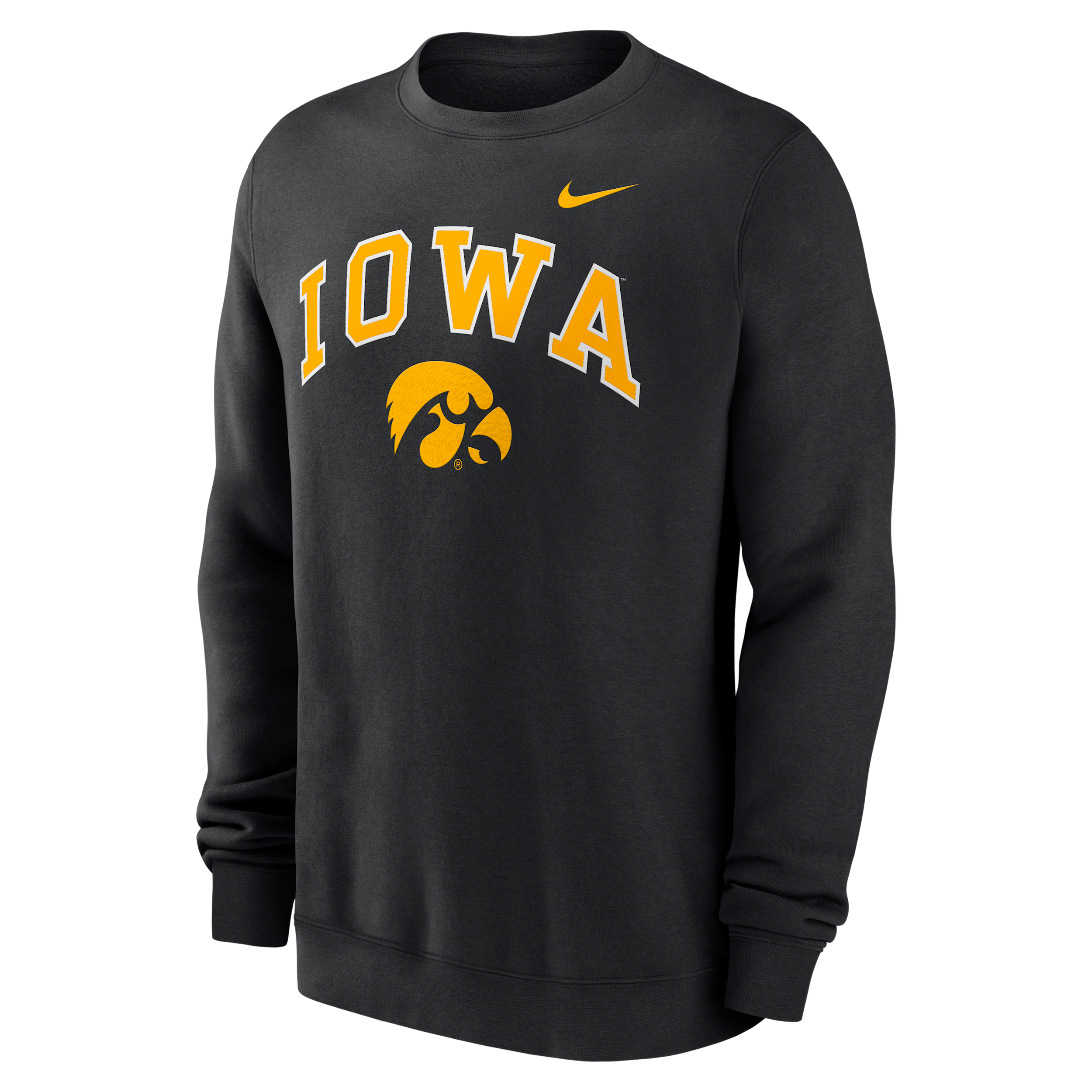Iowa Arch Nike Men's College Pullover Crew in Black | NKPU00AIA-Y48