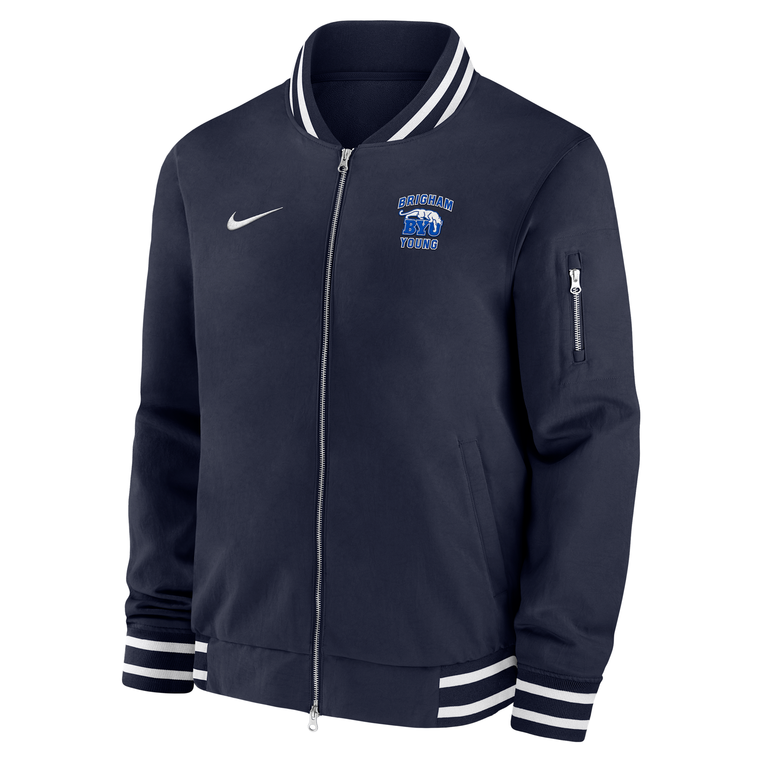 BYU Cougars Nike Men's College Bomber Jacket in Blue | M62424E168BGYU-NVY