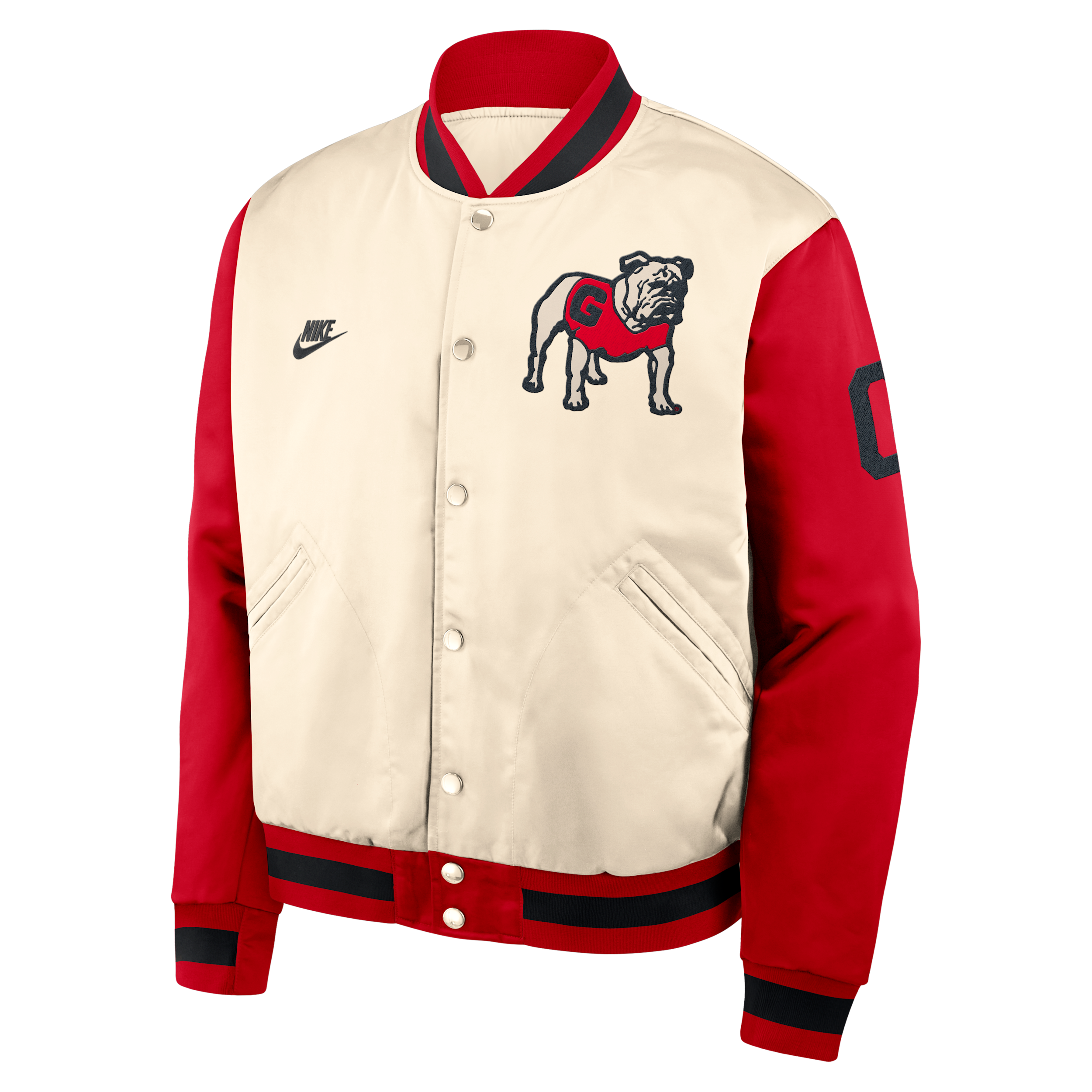Georgia Legacy Nike Men's College Full-Snap Bomber Jacket in Brown | 03O50JHGUGV-UXC