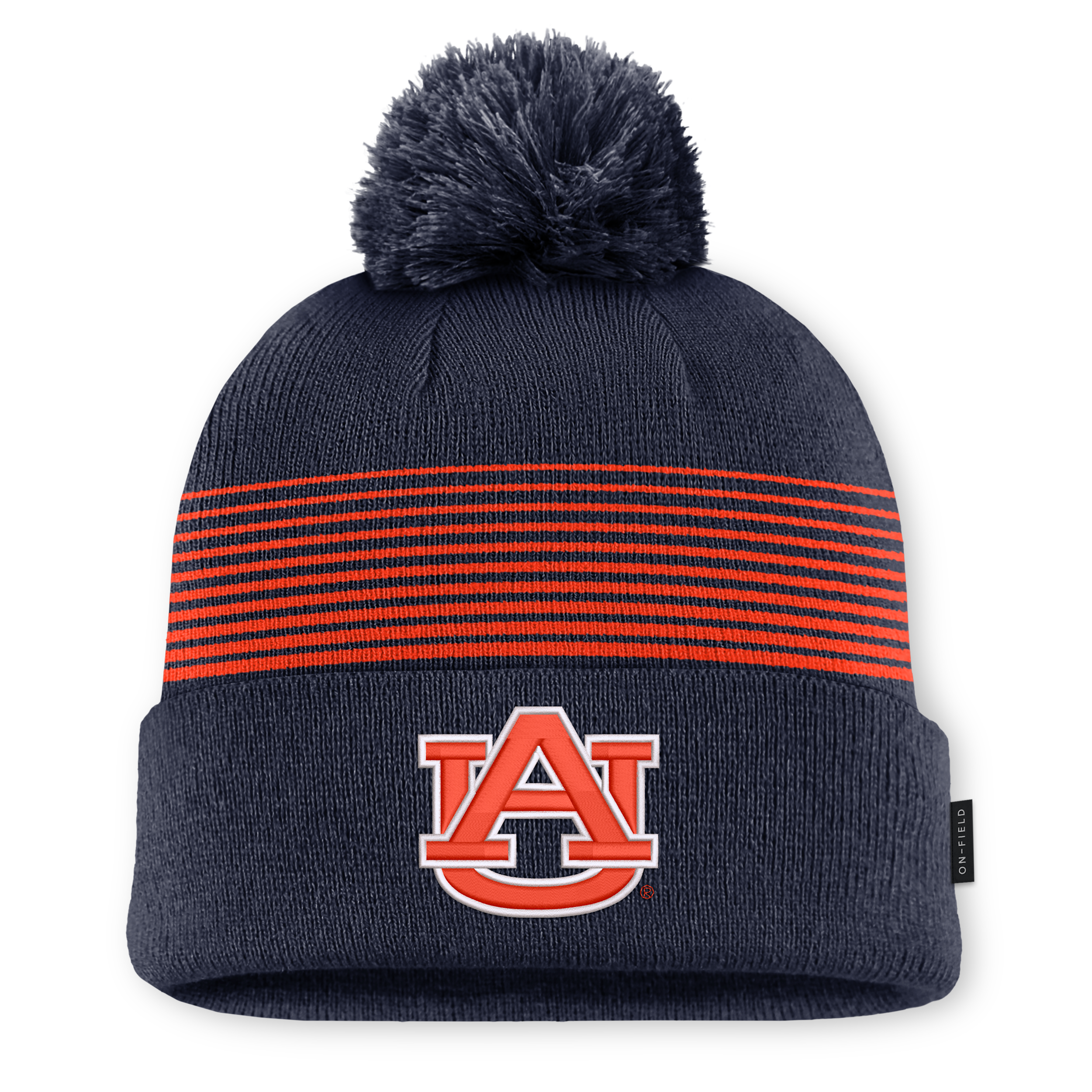 Men's and Women's Nike Navy Auburn Tigers 2026 On-Field Cuffed Knit Hat with Pom - Navy, Orange