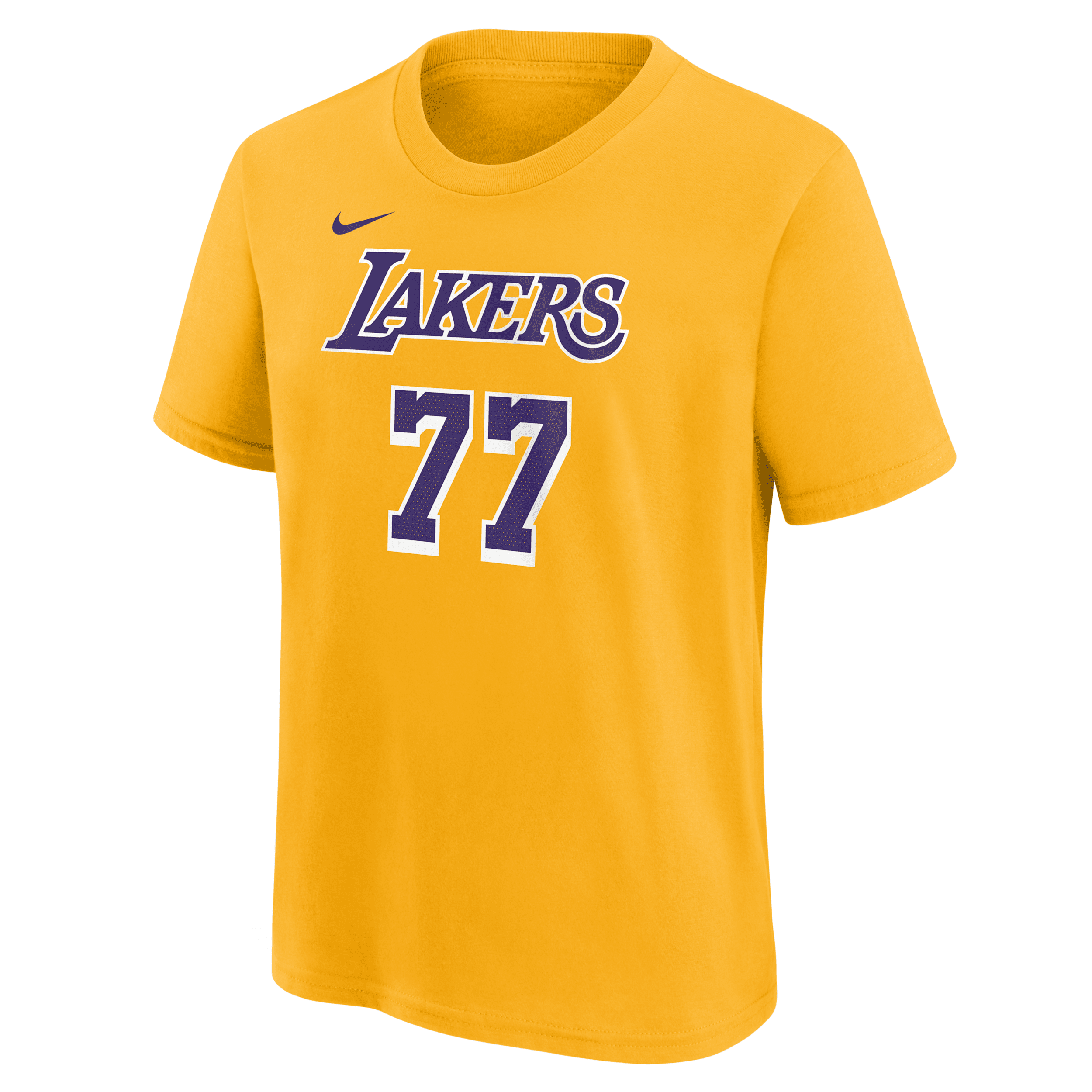Nike Big Boys and Girls Luka Doncic Gold Los Angeles Lakers Player Name Number T-Shirt - Gold