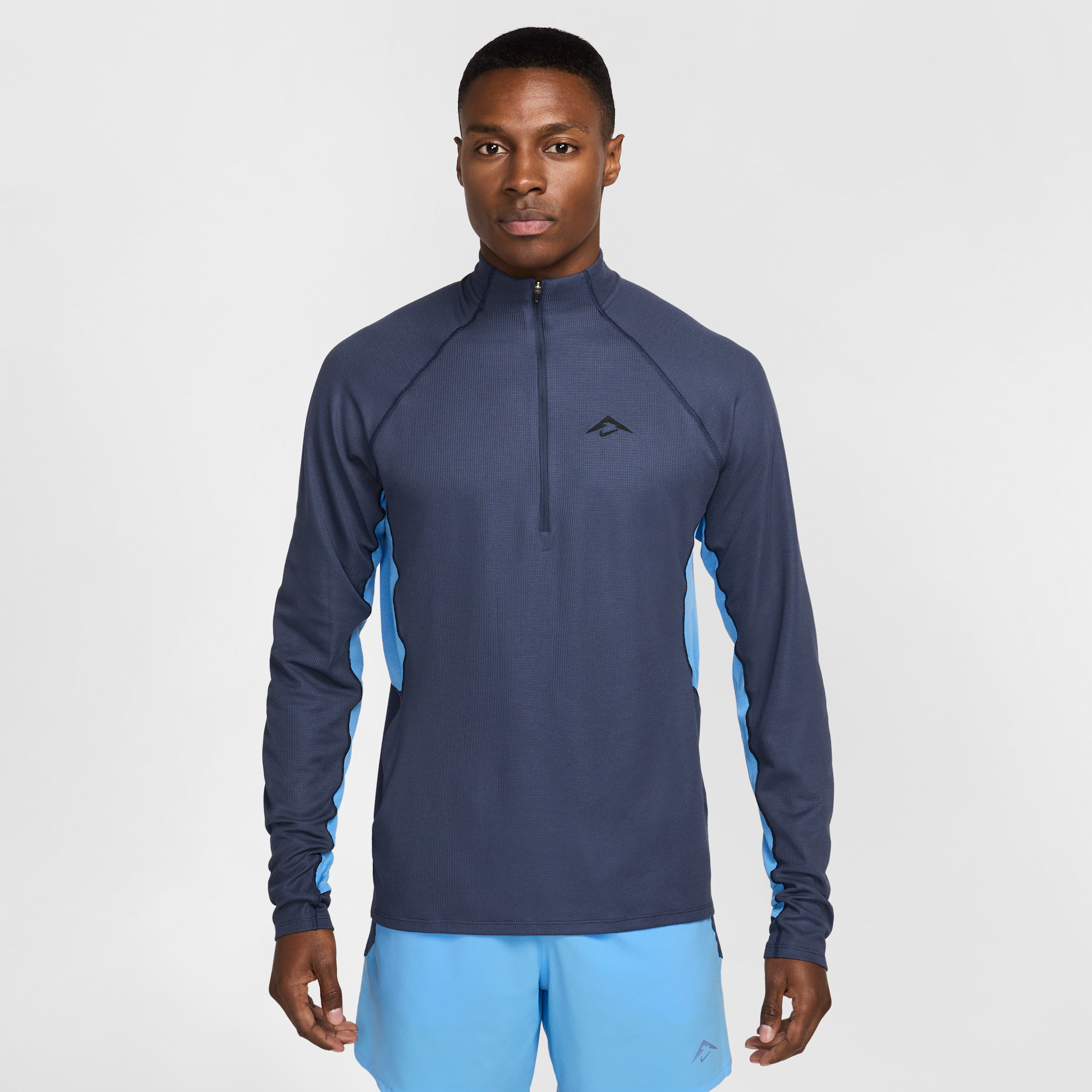 Nike Men's Trail Dri-fit 1/2-zip Mid Layer Top In Blue