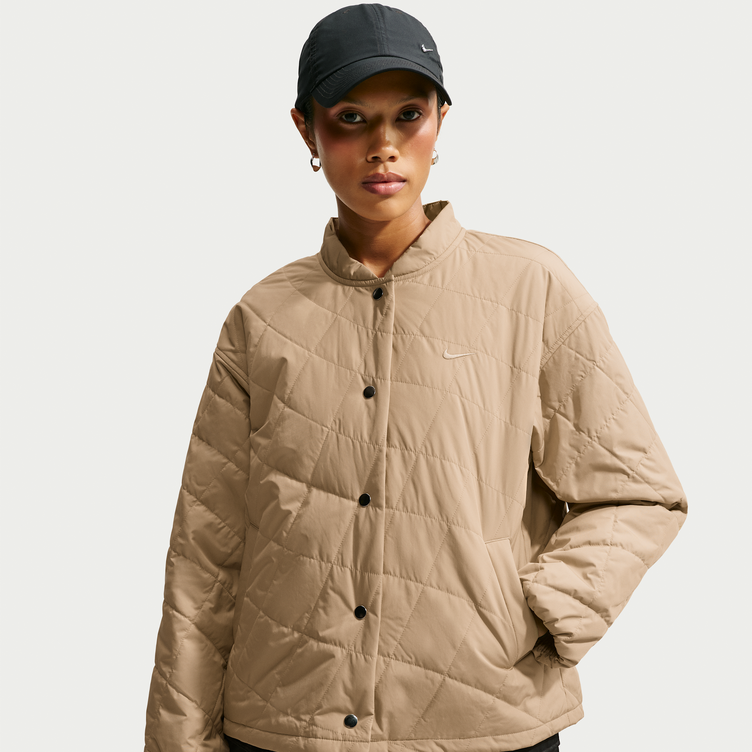 Women's Nike Sportswear Therma-FIT Quilted Barn Jacket in Brown | IO8900-297