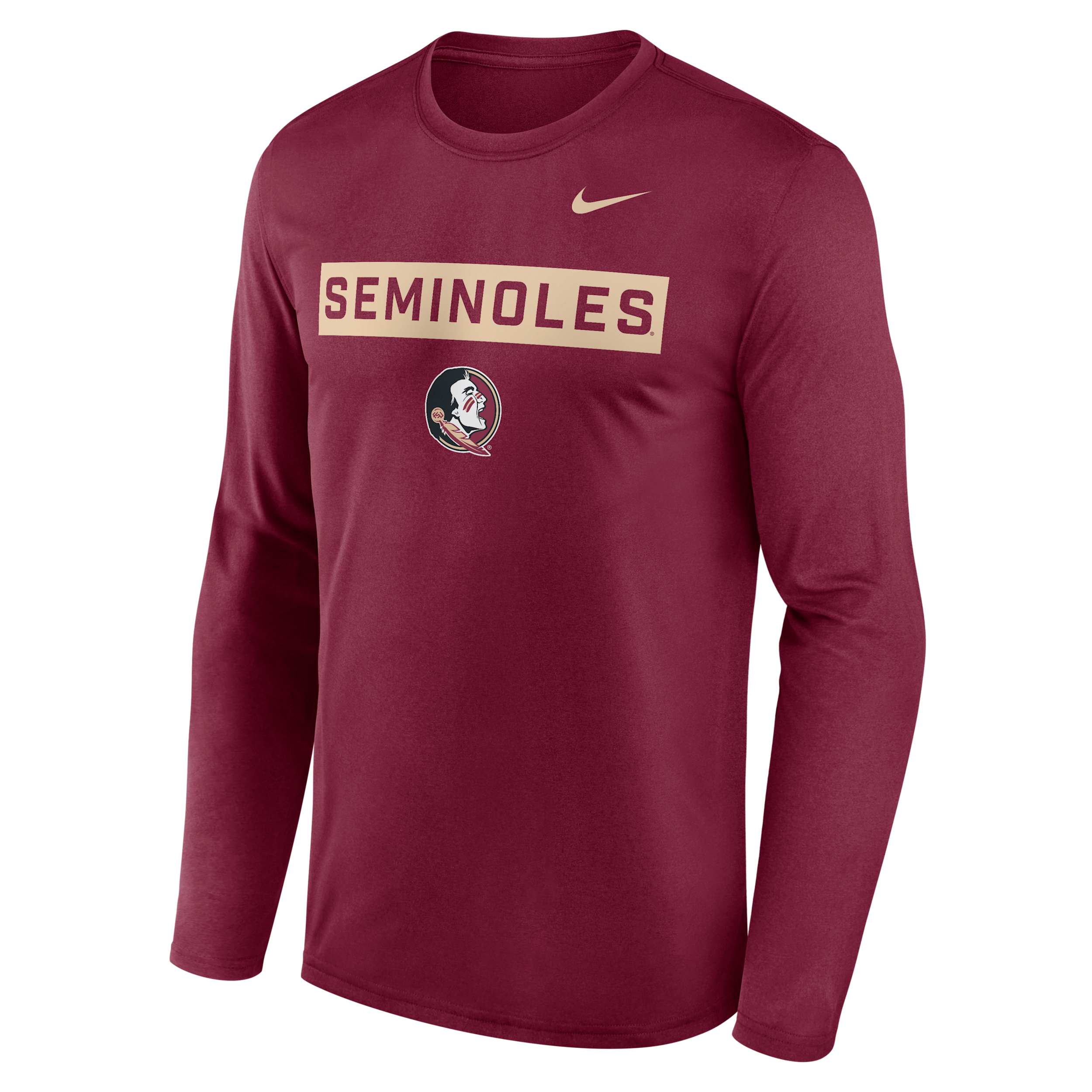 Nike Florida State Primetime Legend 2-hit  Men's Dri-fit College Long-sleeve T-shirt In Burgundy