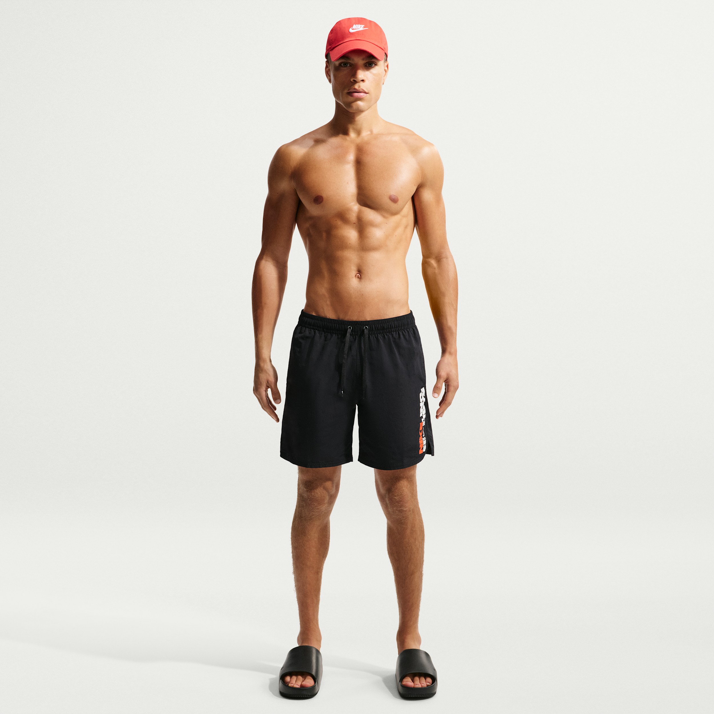 Nike Men's Swim Breaker 7" Fully Lined Volley Short in Black | NESSG514-001