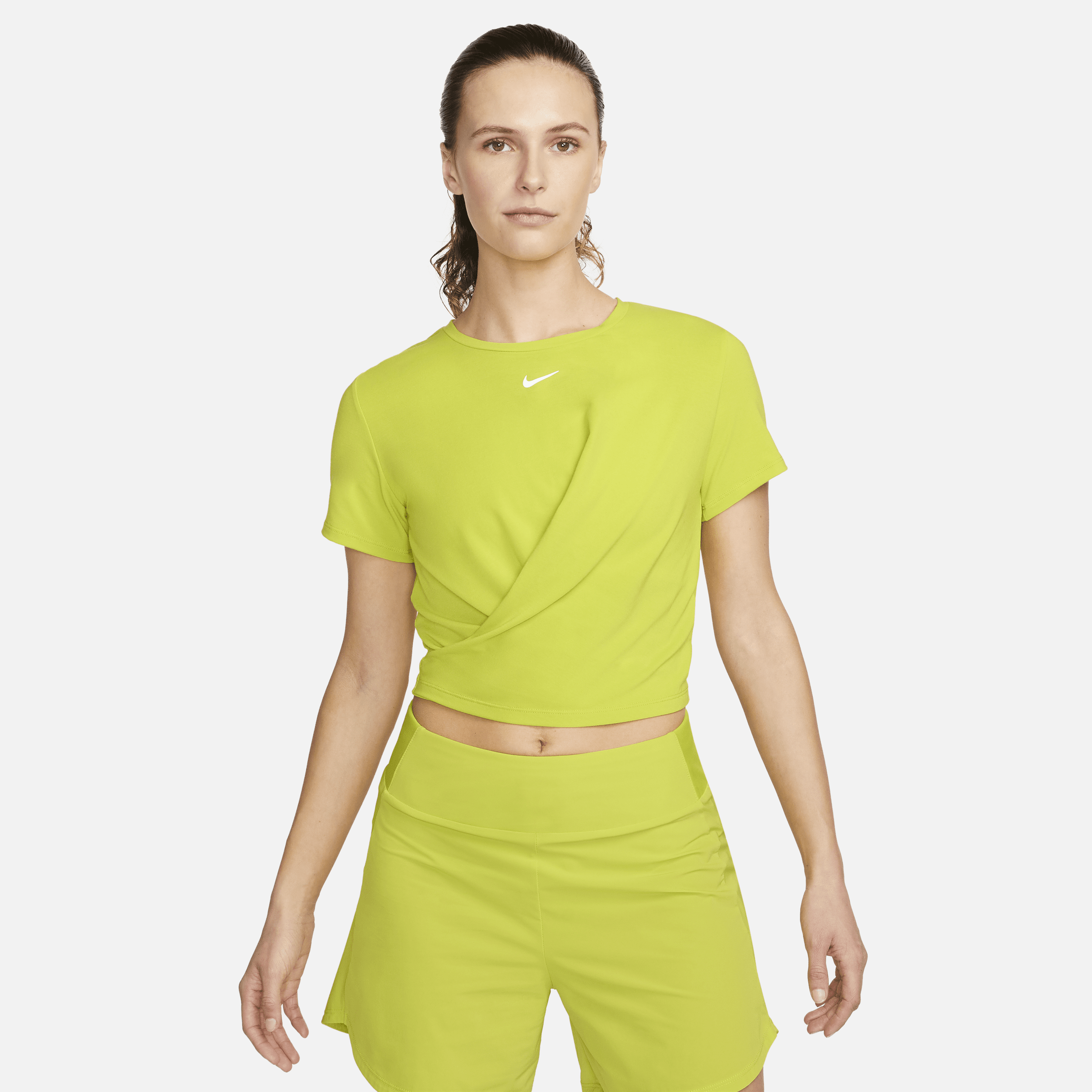 Nike Women's Dri-fit One Luxe Twist Cropped Short-sleeve Top In Green