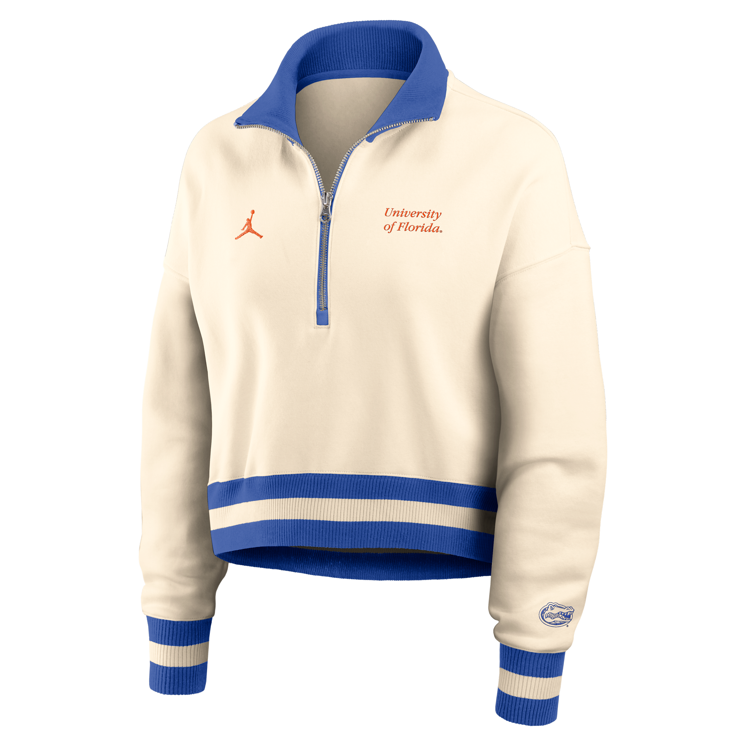 Jordan Women's Florida Legacy  Brand College Cropped 1/4-zip Crew In Neutral