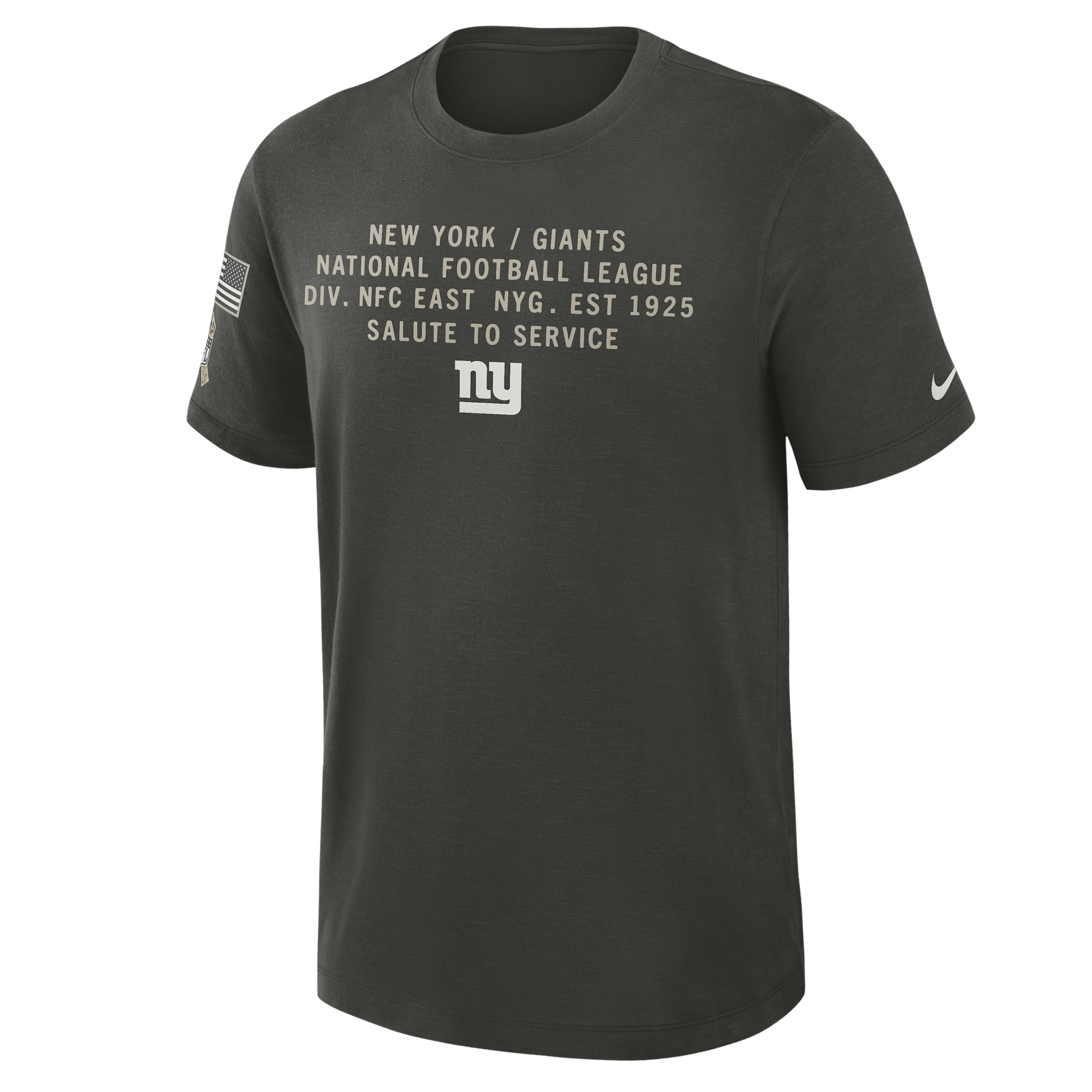 Nike New York Giants Salute To Service Slub  Men's Dri-fit Nfl T-shirt In Green