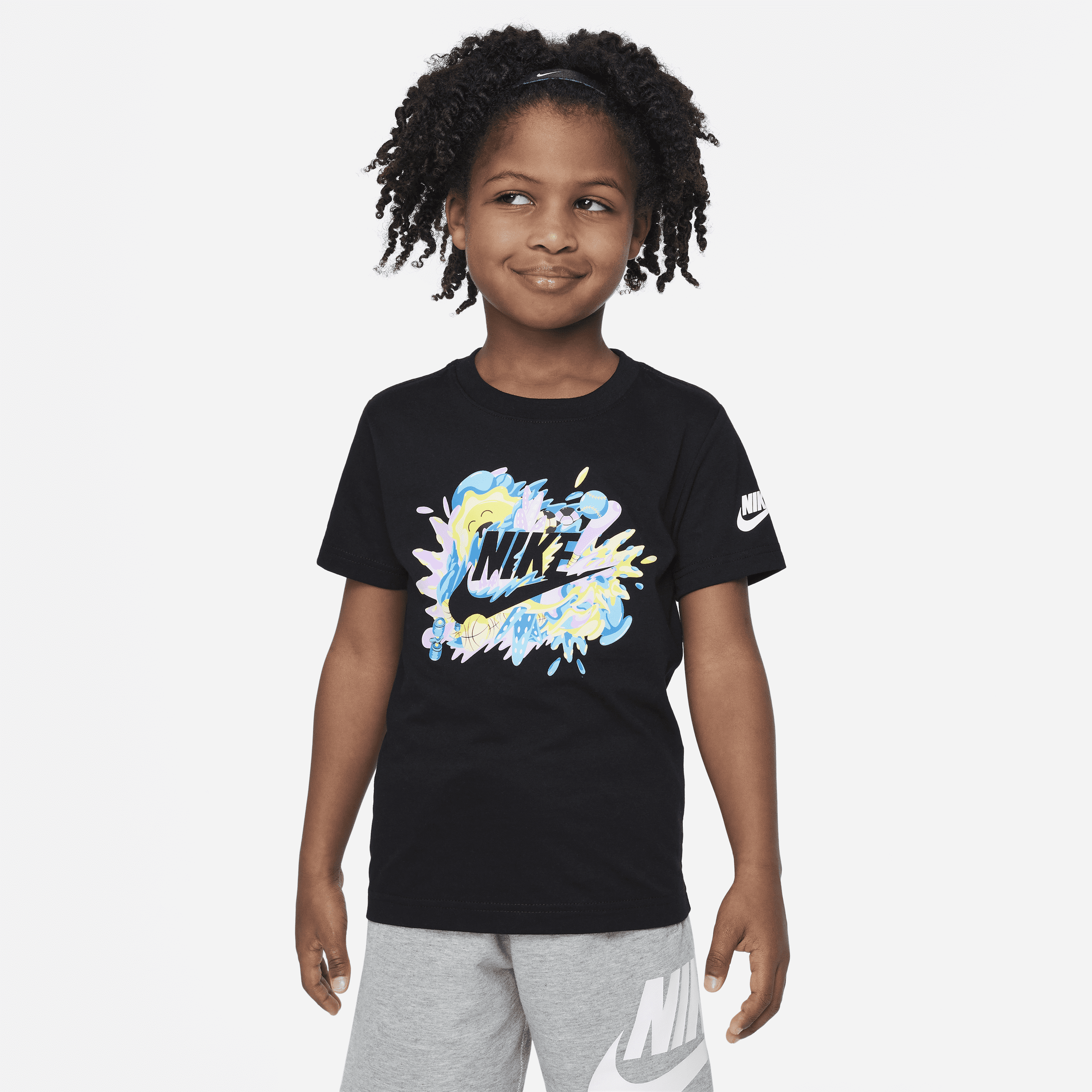 Nike Futura Sport Splash Tee Little Kids' T-shirt In Black