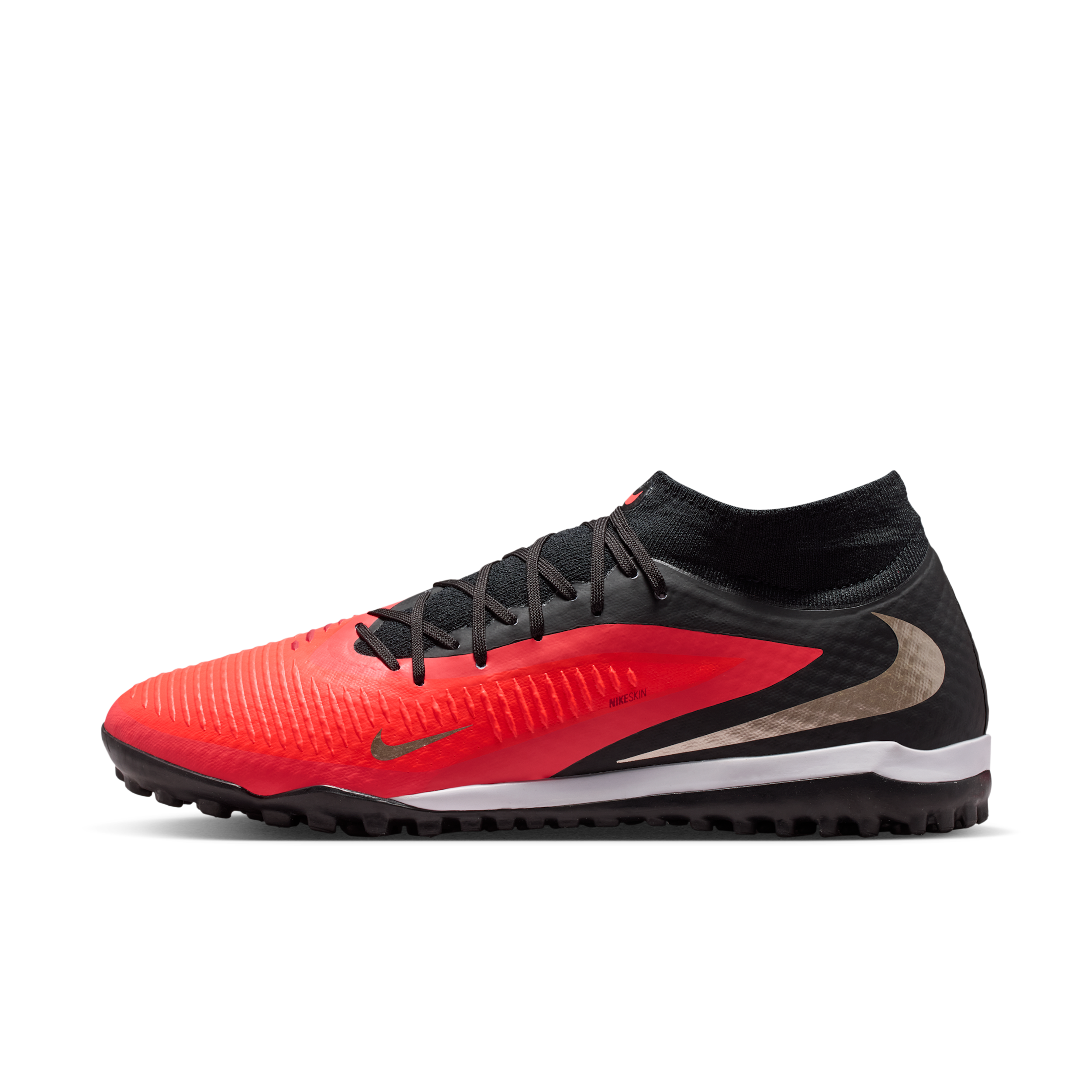 Nike Men's Phantom 6 High Academy Turf Soccer Shoes in Red | HQ2277-600