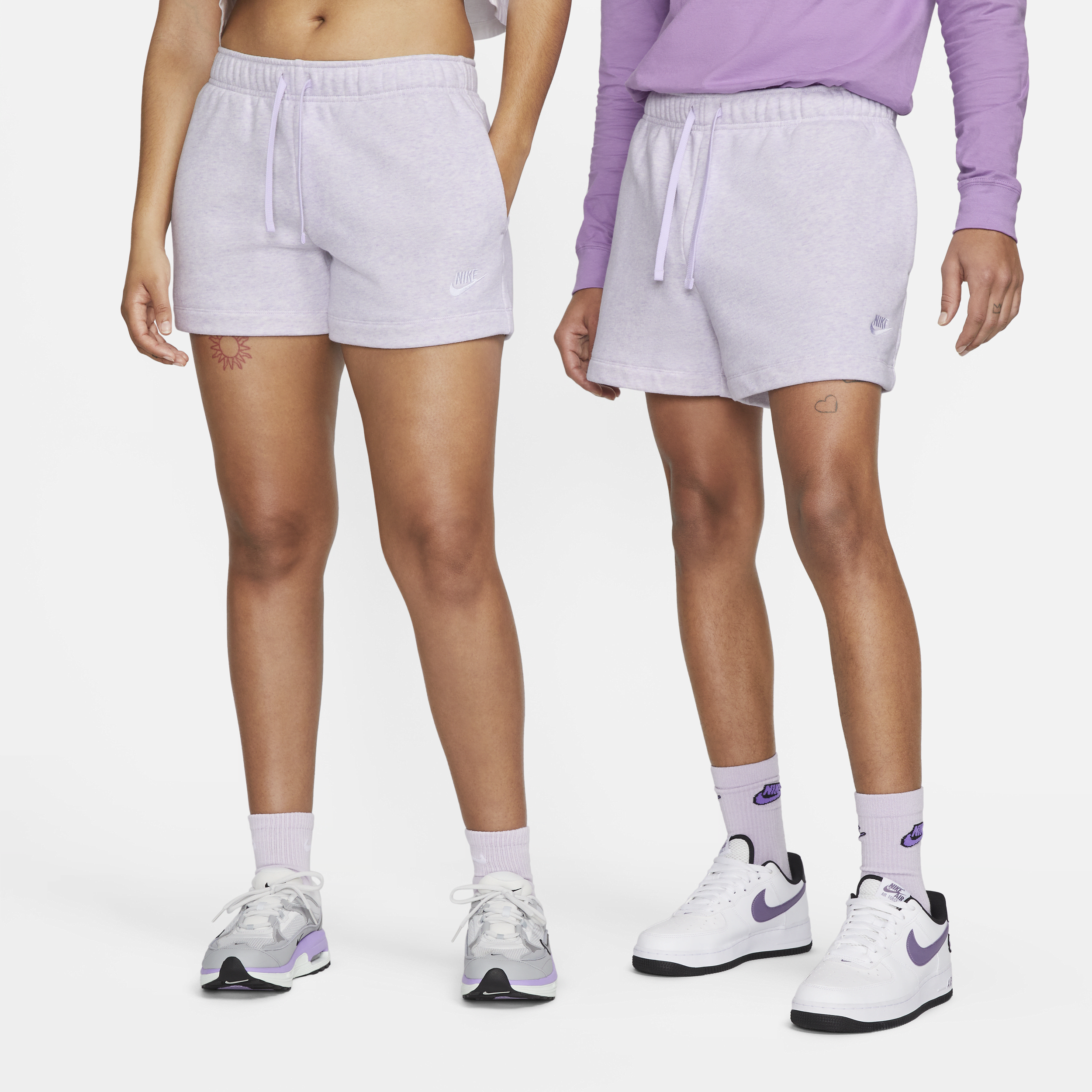 Nike Women's  Sportswear Club Fleece Mid-rise Shorts In Purple