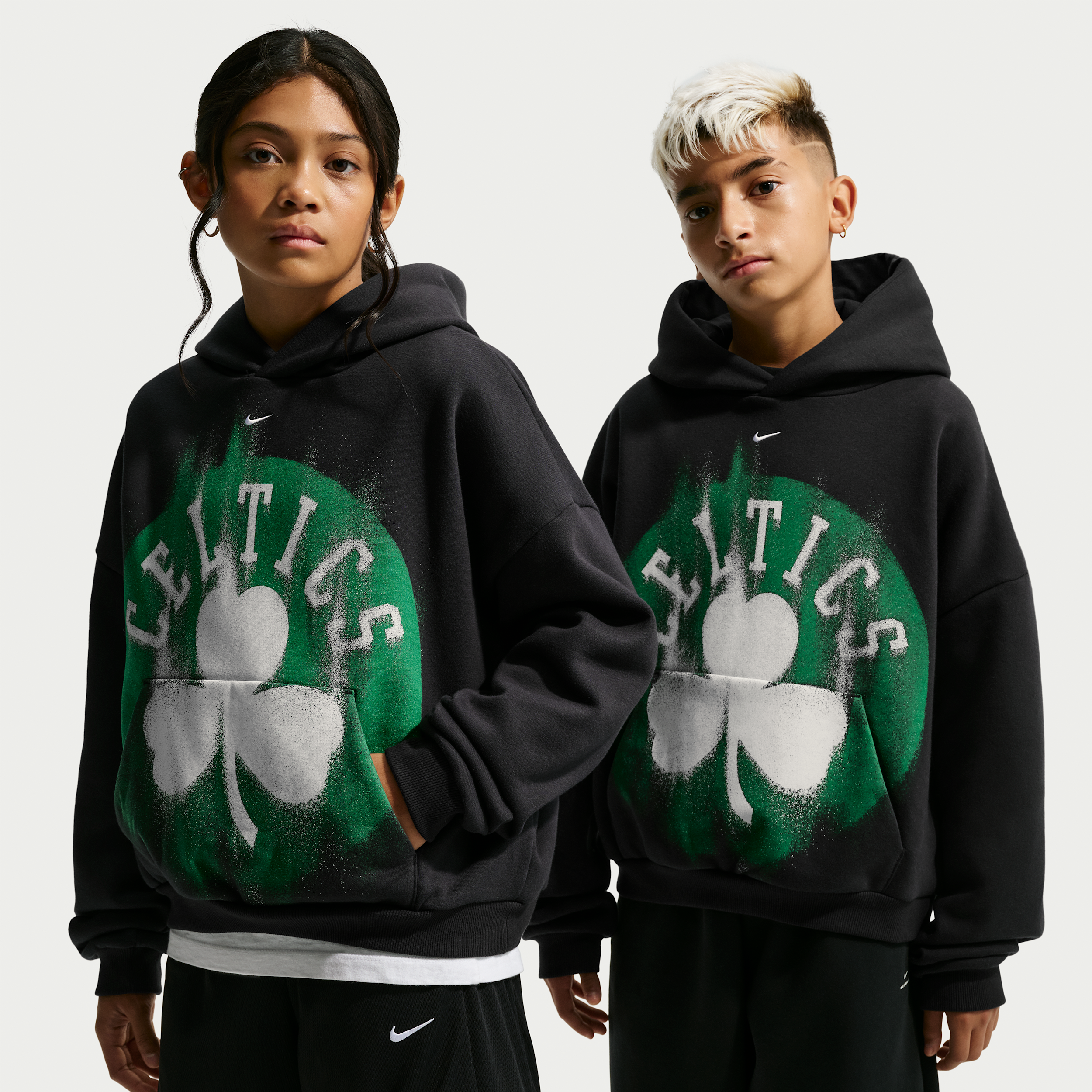 Nike Youth Boston Celtics Worn With Obsession Standard Issue Therma Fleece Icon Hoodie, XL, Black