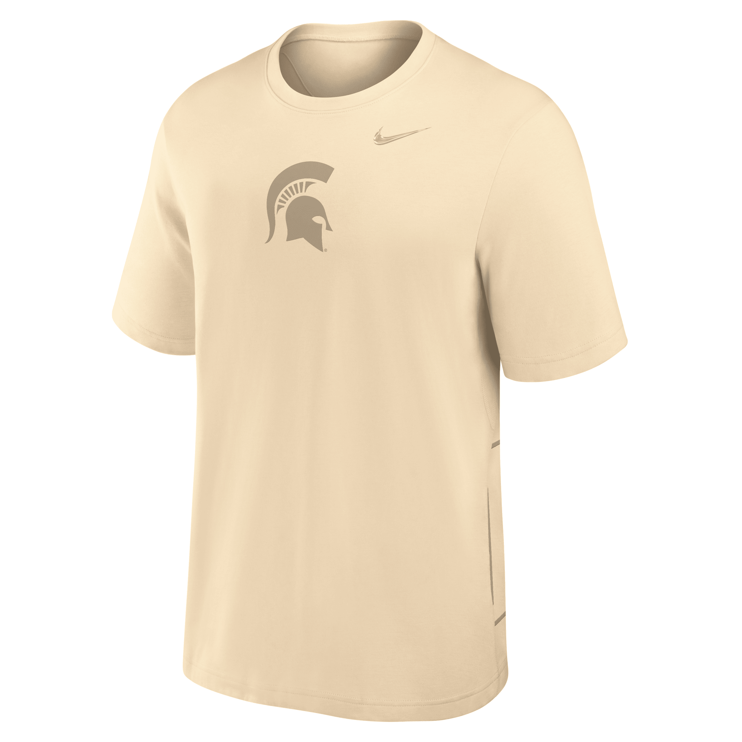 Nike Cream Michigan State Spartans Primary Statement Two-hit Performance T-shirt In Brown