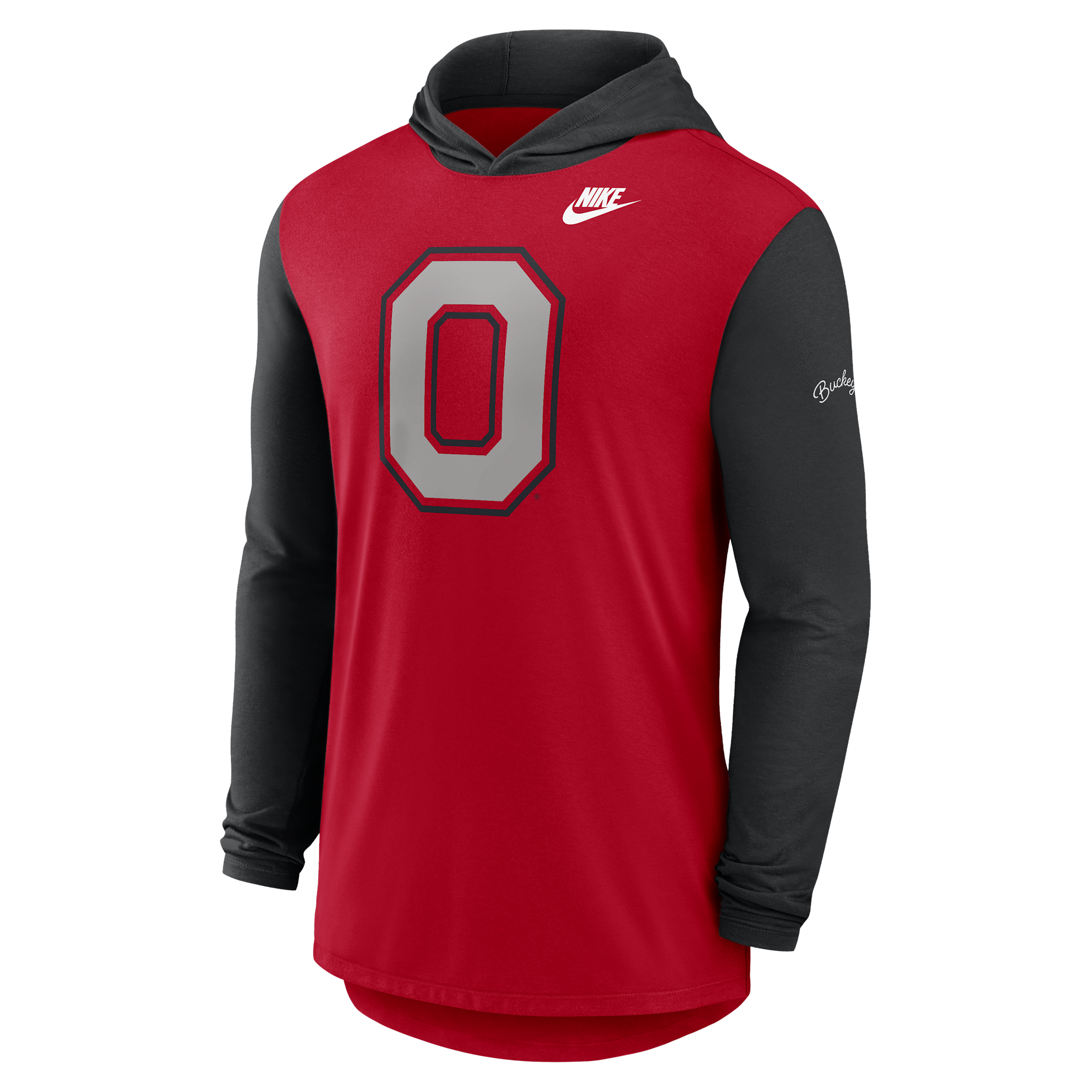 Ohio State Campus Legacy Nike Men's Dri-FIT College Long-Sleeve Hooded T-Shirt in Red | 01NB064YOBV-CNJ