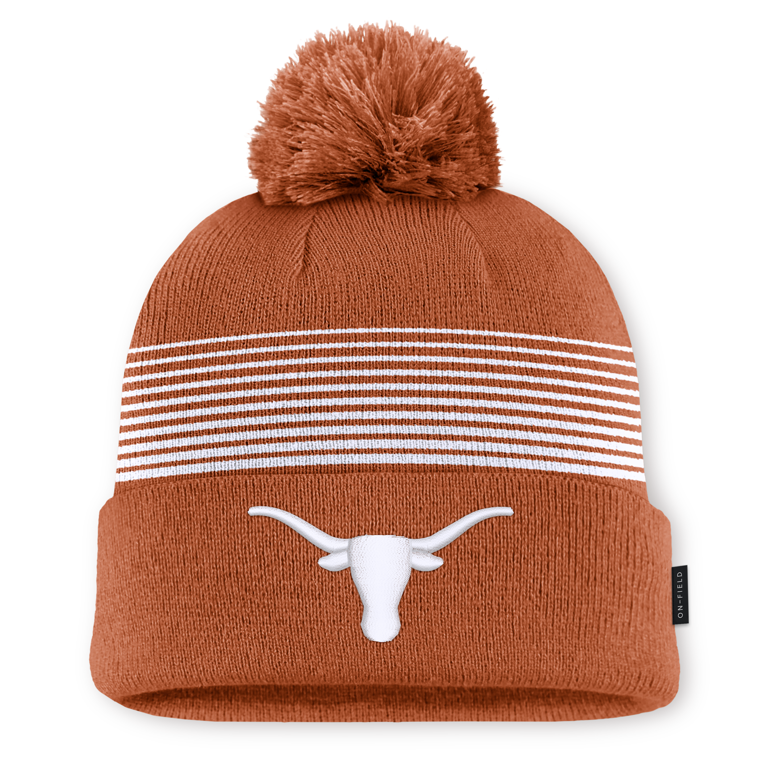 Nike Men's and Women's Texas Orange Texas Longhorns 2026 On-Field Cuffed Knit Pom Hat - Texas Orange, White