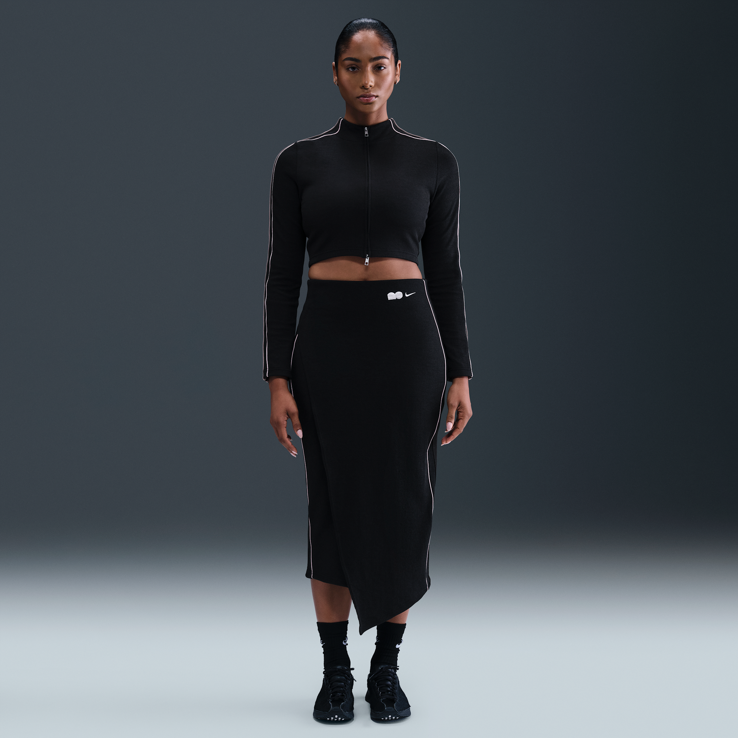 Nike Women's Naomi Osaka High-waisted Ribbed Maxi Skirt In Pink