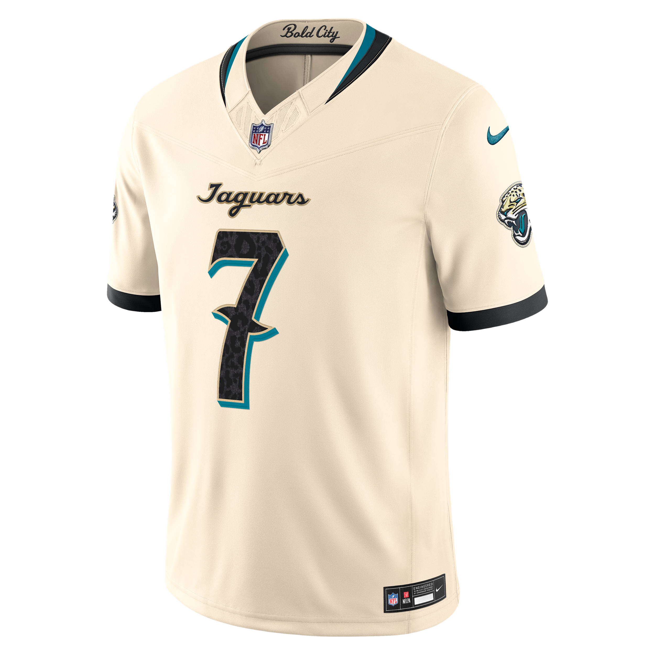 Nike Men's Brian Thomas Jr. Natural Jacksonville Jaguars 2026 Rivalries Collection Vapor F.u.s.e Stitched Limited Jersey - Natural