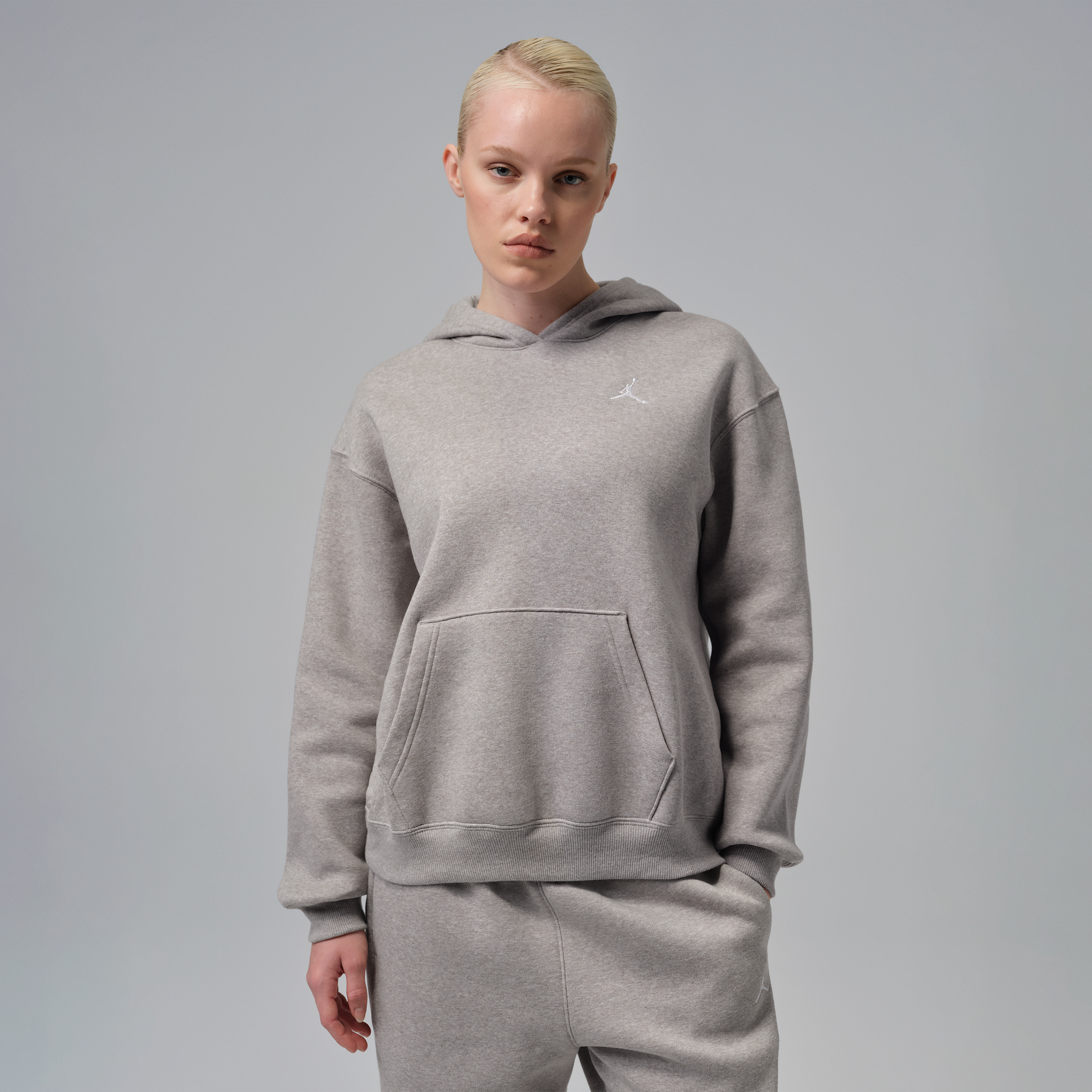 Women's Jordan Brooklyn Fleece Pullover Hoodie in Grey | FV7071-016