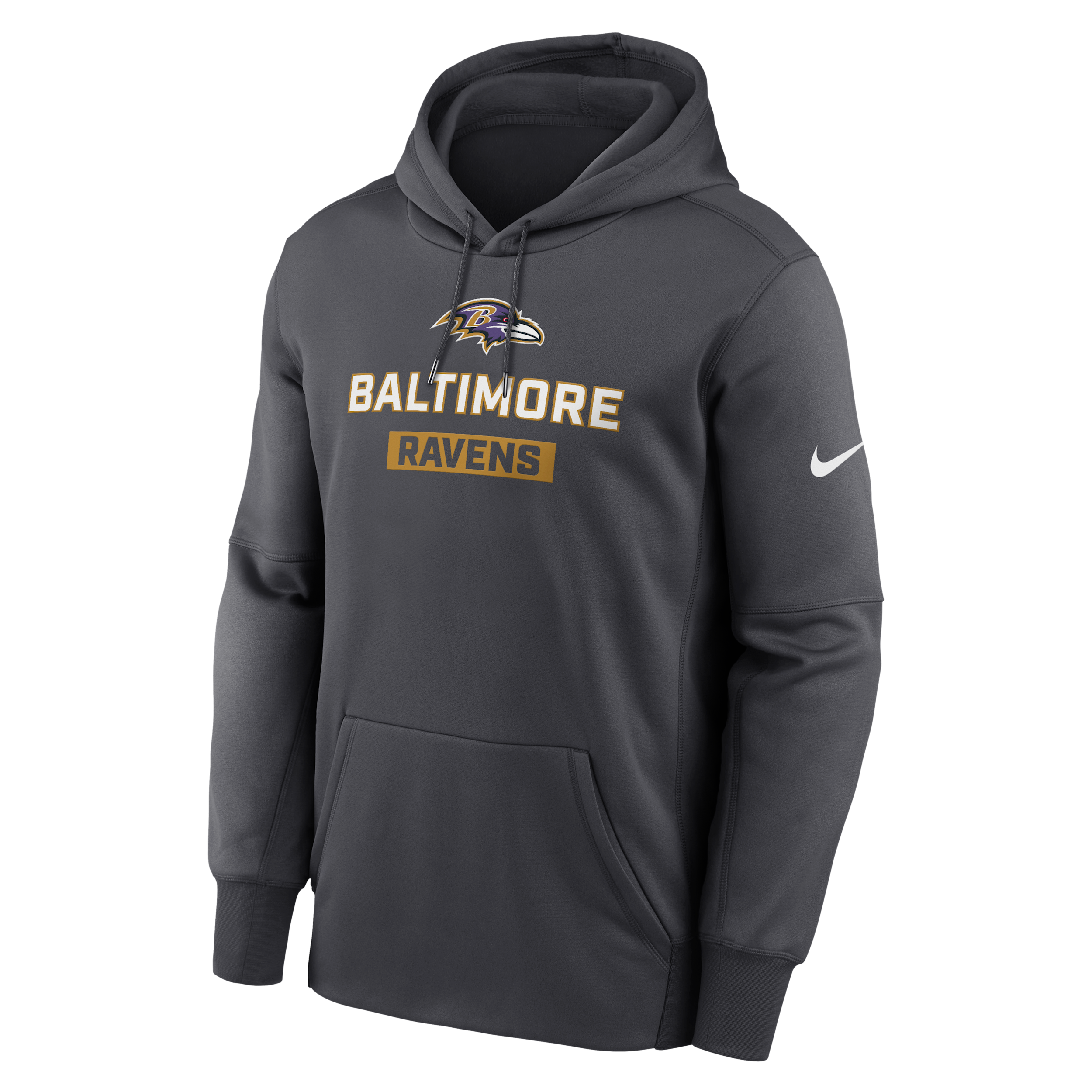 Nike Men's Baltimore Ravens Toss Sweep Menâs  Therma Nfl Pullover Hoodie In Gray