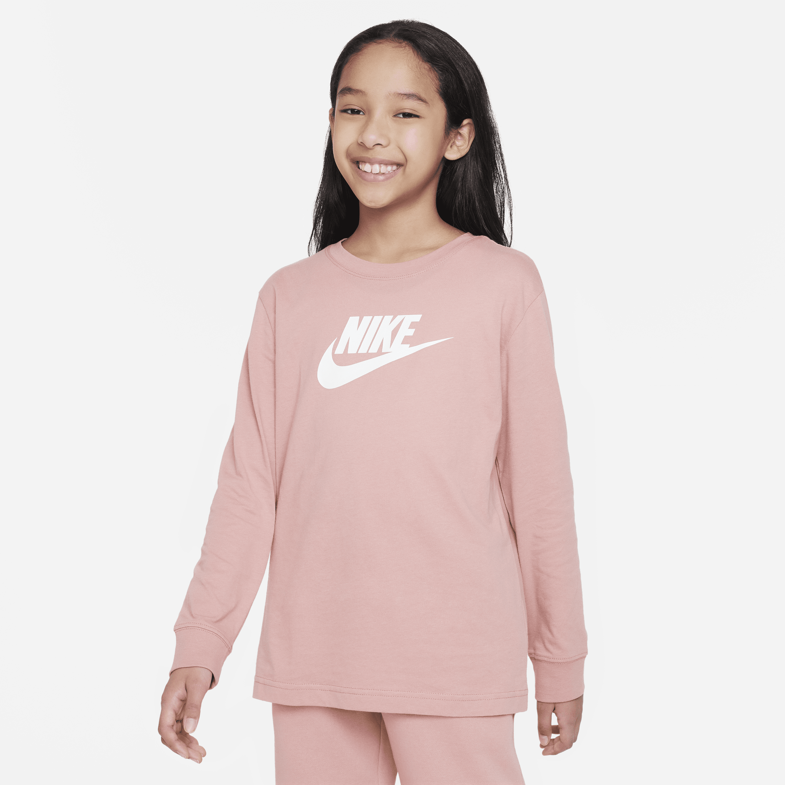 Nike Sportswear Big Kids' (girls') Long-sleeve T-shirt In Pink