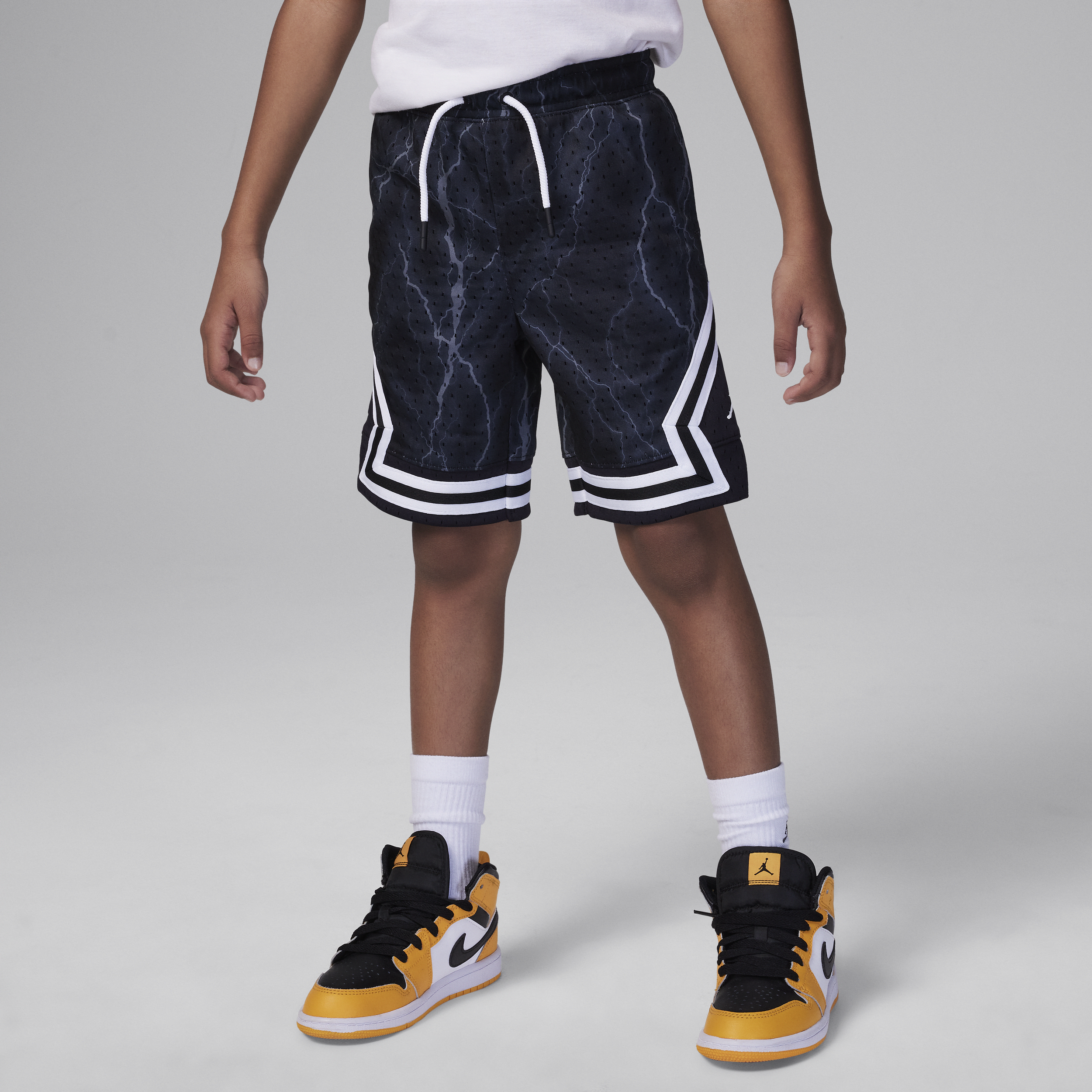 Jordan Dri-fit Mj Diamond Little Kids' Printed Shorts In Black