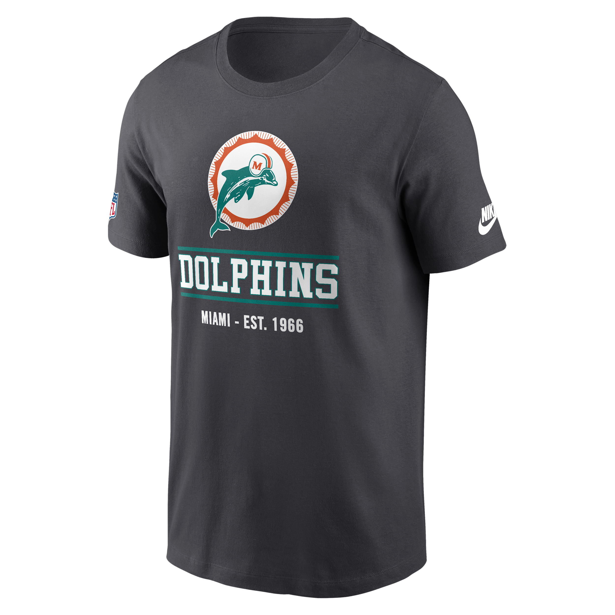 Nike Men's Charcoal Miami Dolphins Sideline Alternate Final Sprint Dri-fit T-Shirt - Charcoal