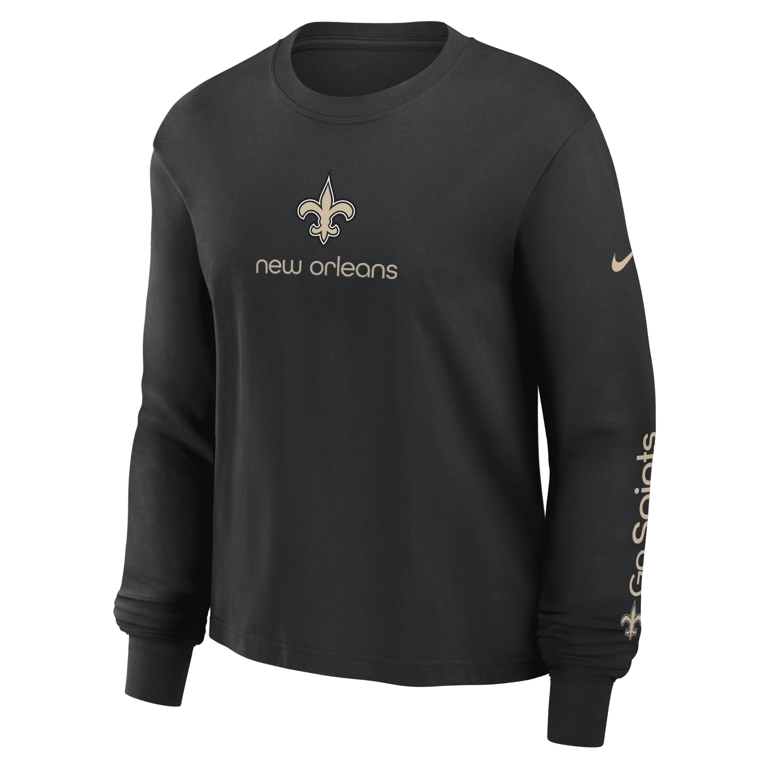 Nike Black New Orleans Saints Boxy Long Sleeve T-shirt In Black