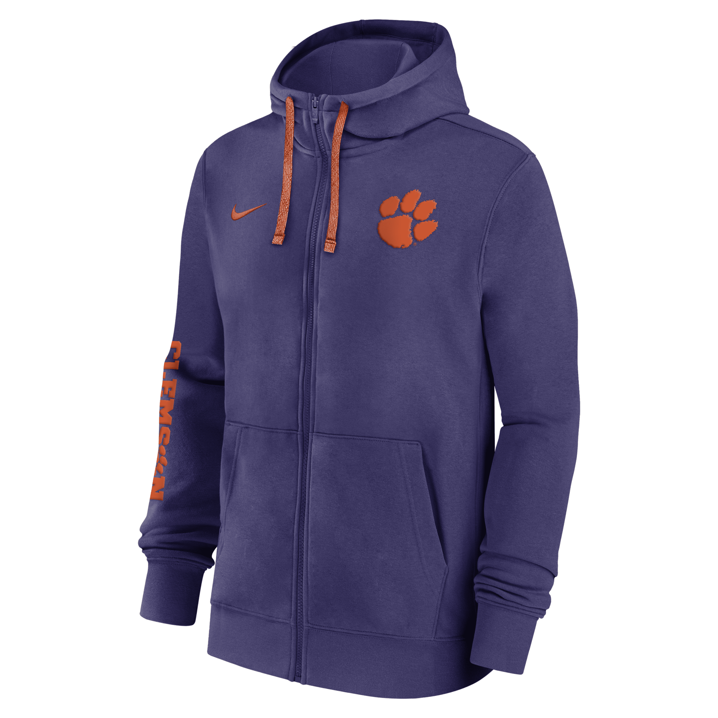 Nike Clemson Tigers Sideline Team Issue Men's College Full-zip Hoodie In Purple
