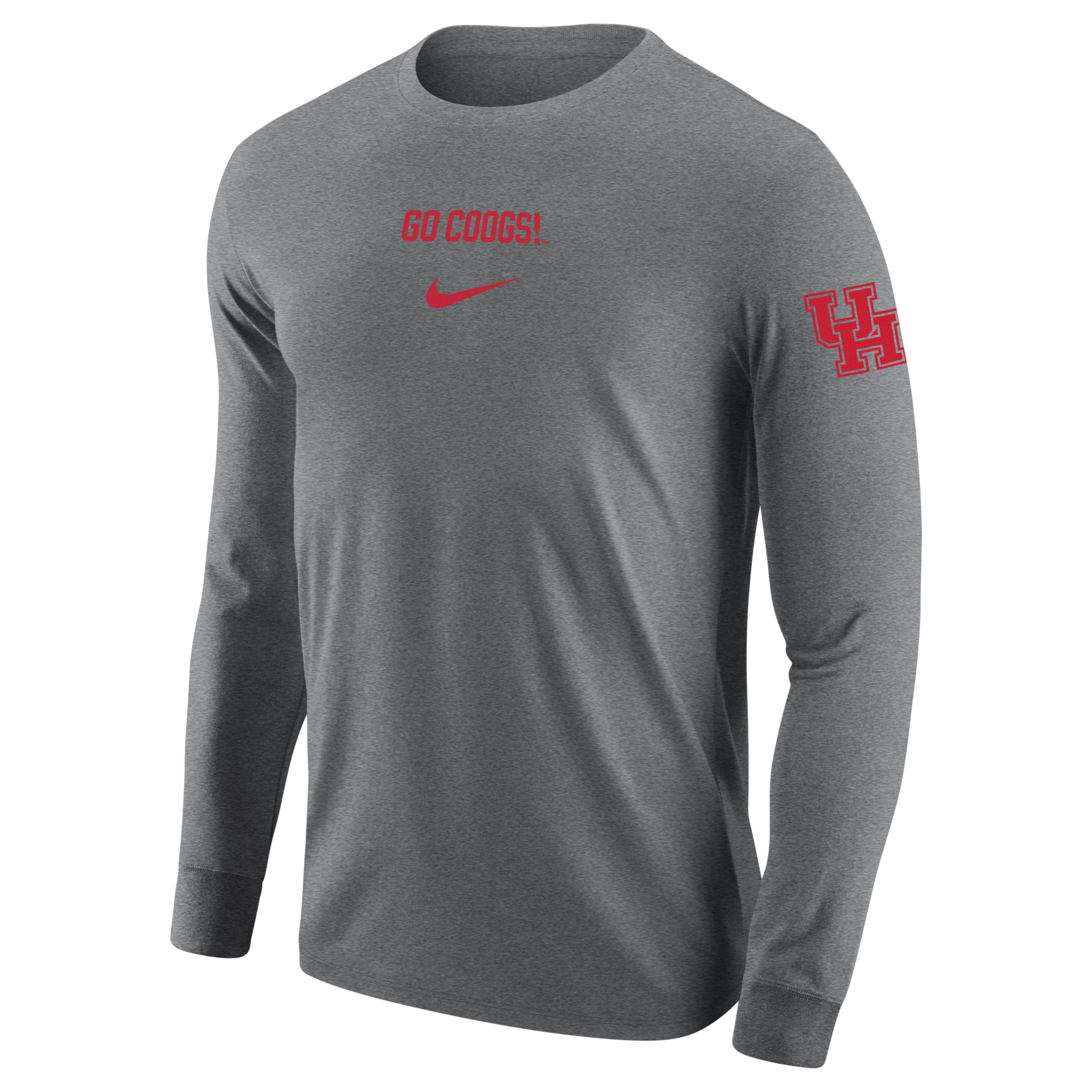 Shop Nike Houston  Men's College Long-sleeve T-shirt In Grey